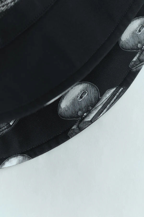 Black Bundle: Black "Bookhead" Bucket Hat & Silk Scarf