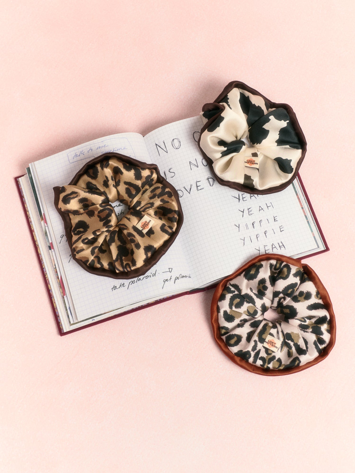 "Spot Chic" Oversized Silk Scrunchie - Cow Print