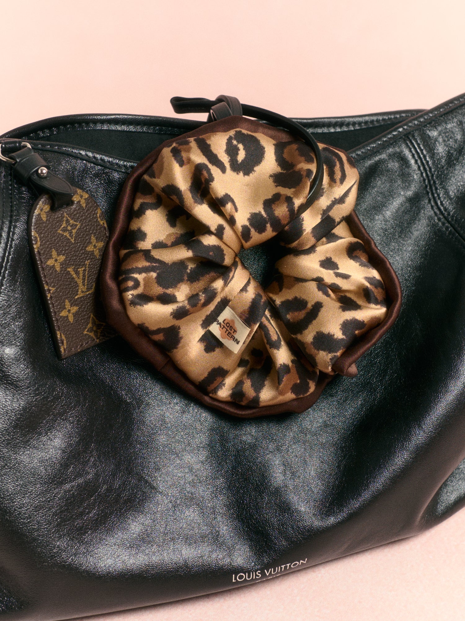 "Spot Chic" Oversized Silk Scrunchie - Classic Leopard