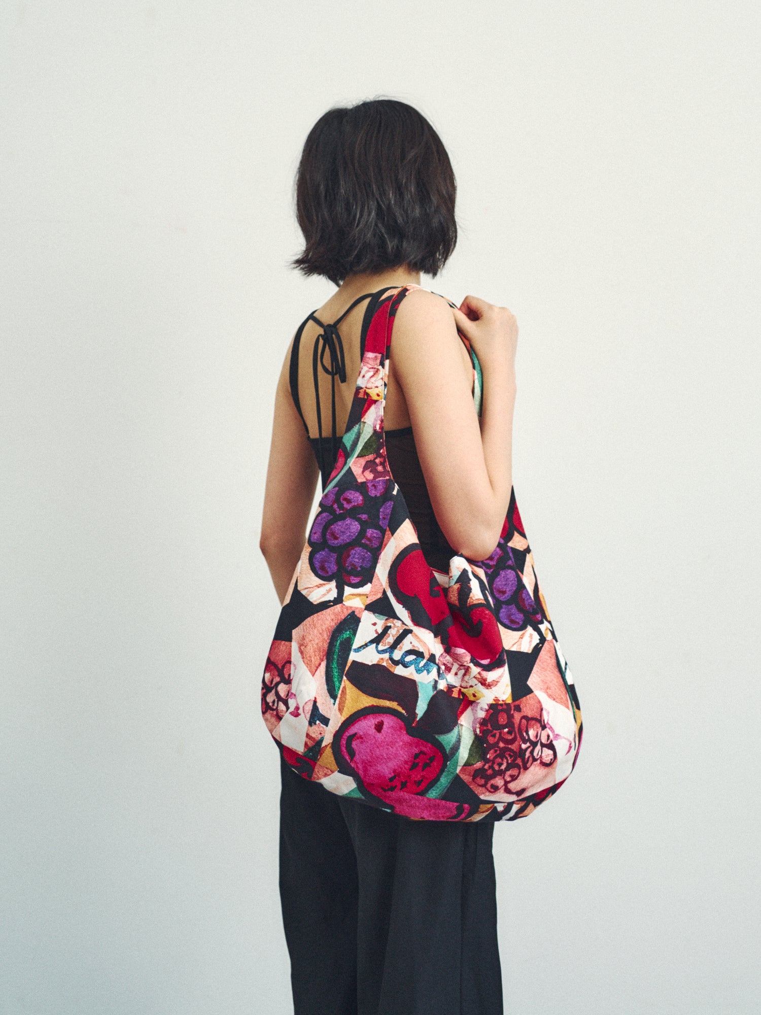 "Lost Cherries" Cotton Shoulder Bag
