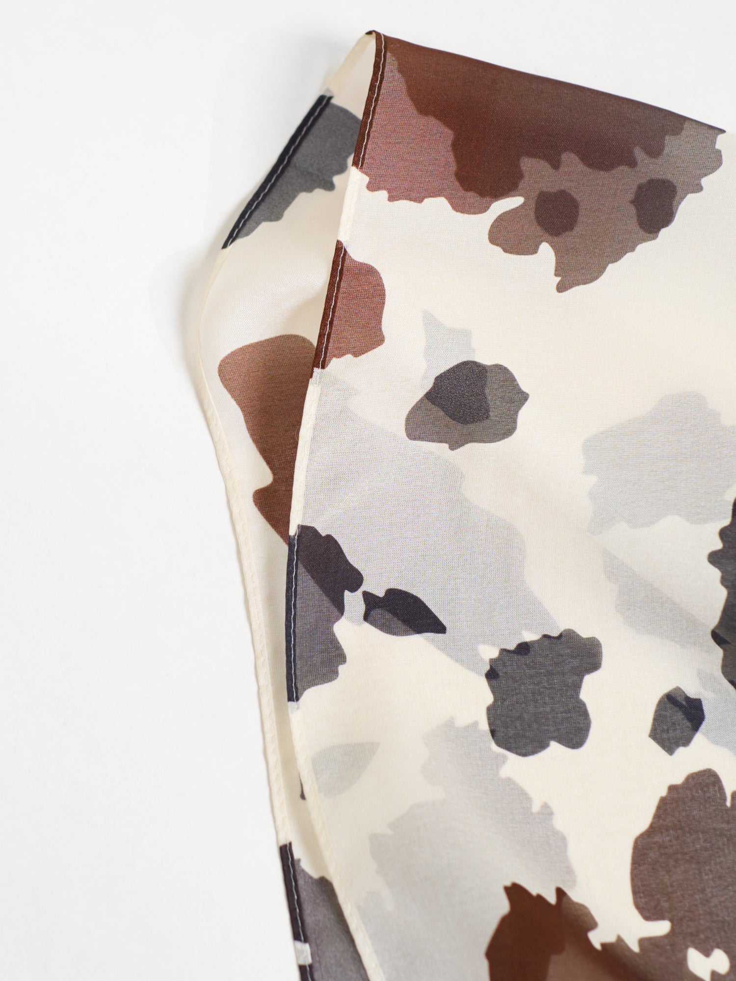 “Spot Chic" Silk Chiffon Neck Scarf - Cow Print