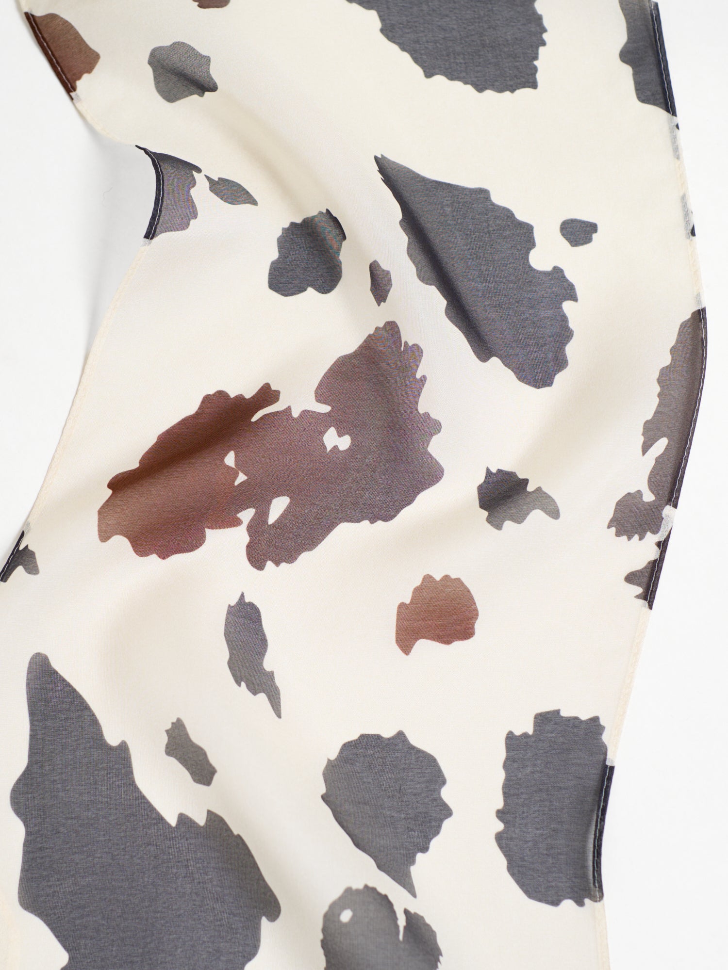 “Spot Chic" Silk Chiffon Neck Scarf - Cow Print