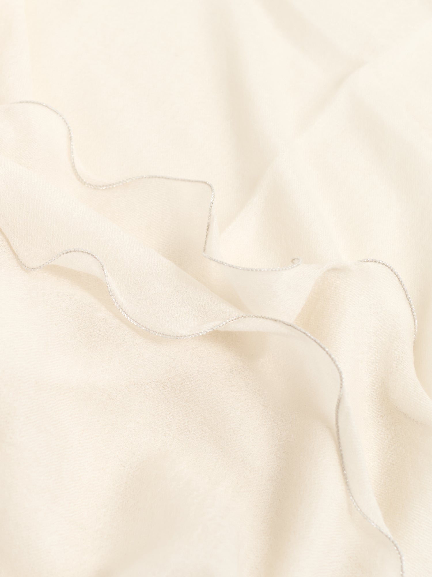 Silver Wave Cashmere Shawl - Beige