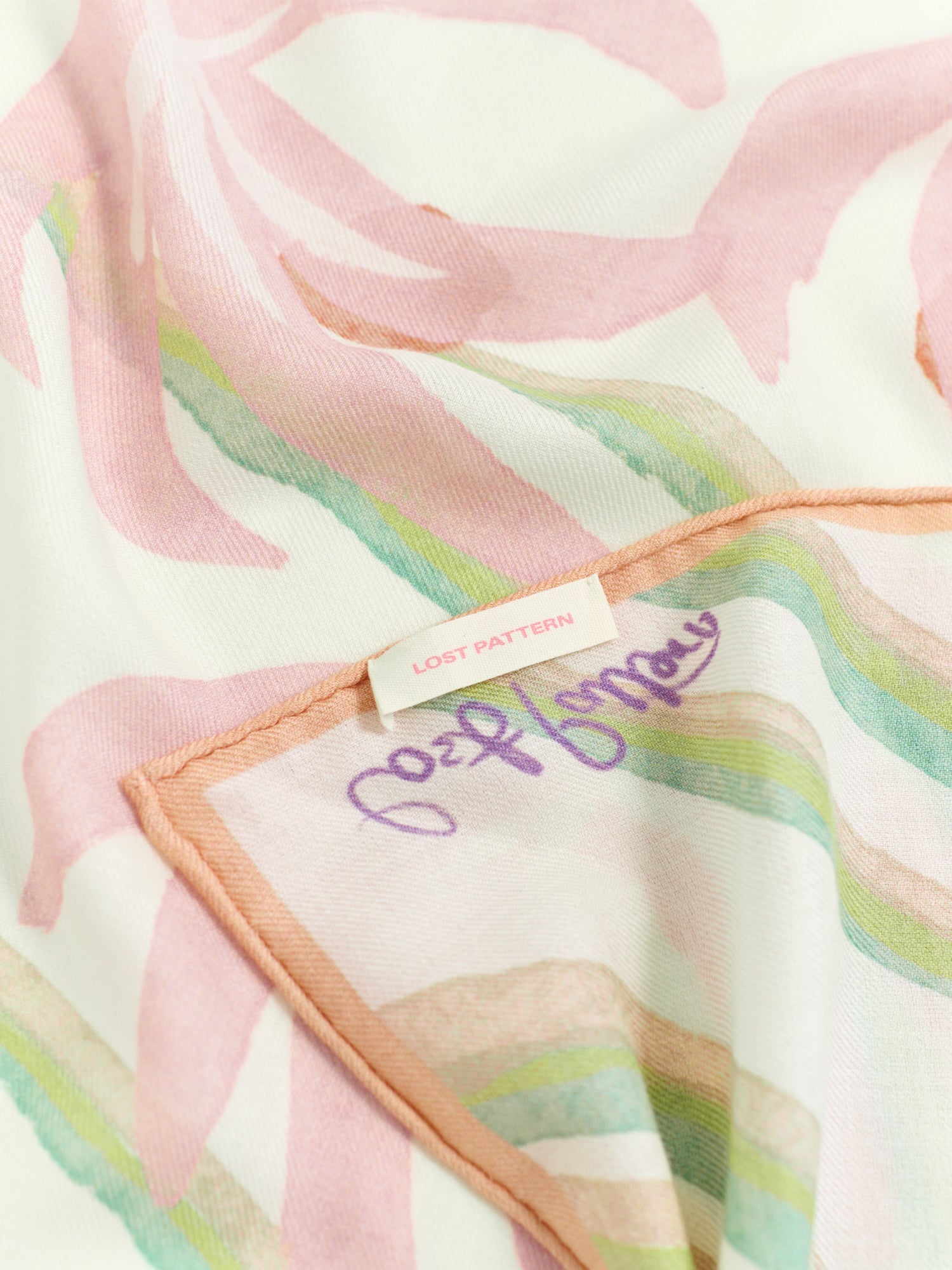 "Ethereal Mirage" Wool-Silk Triangle Wrap Scarf - Pink