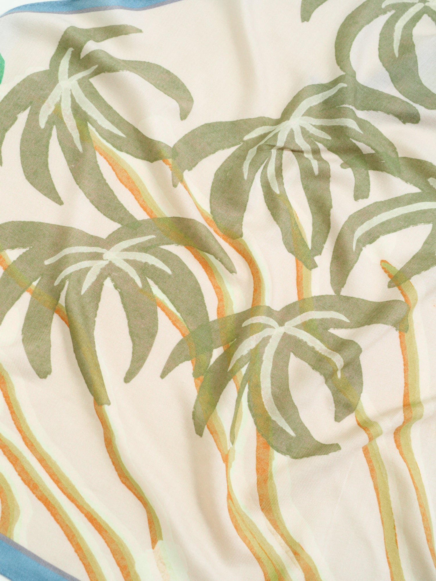 "Ethereal Mirage" Wool-Silk Triangle Wrap Scarf - Blue