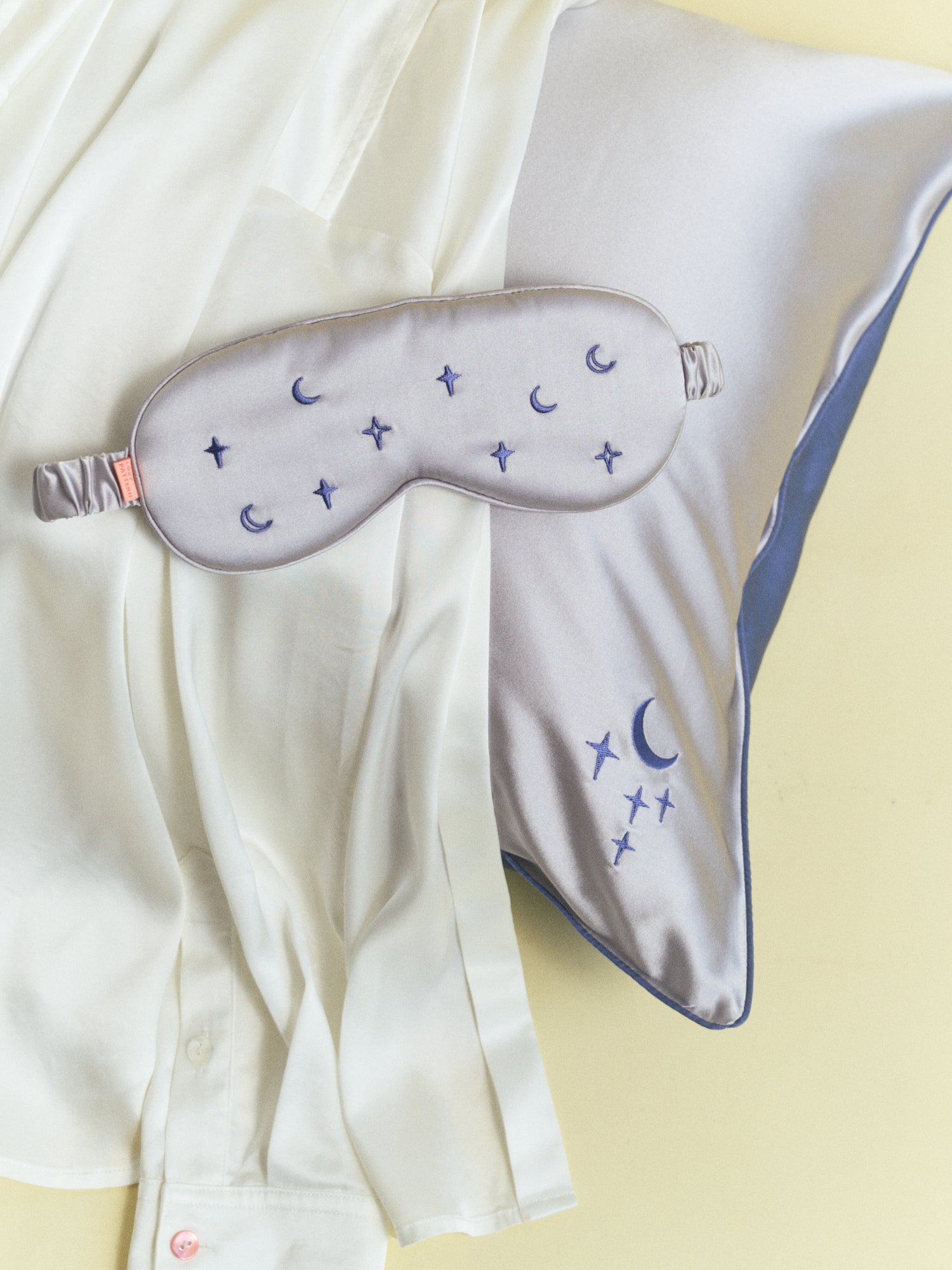 "Moonlit Stars" Silk Sleep Eye Mask - Silver