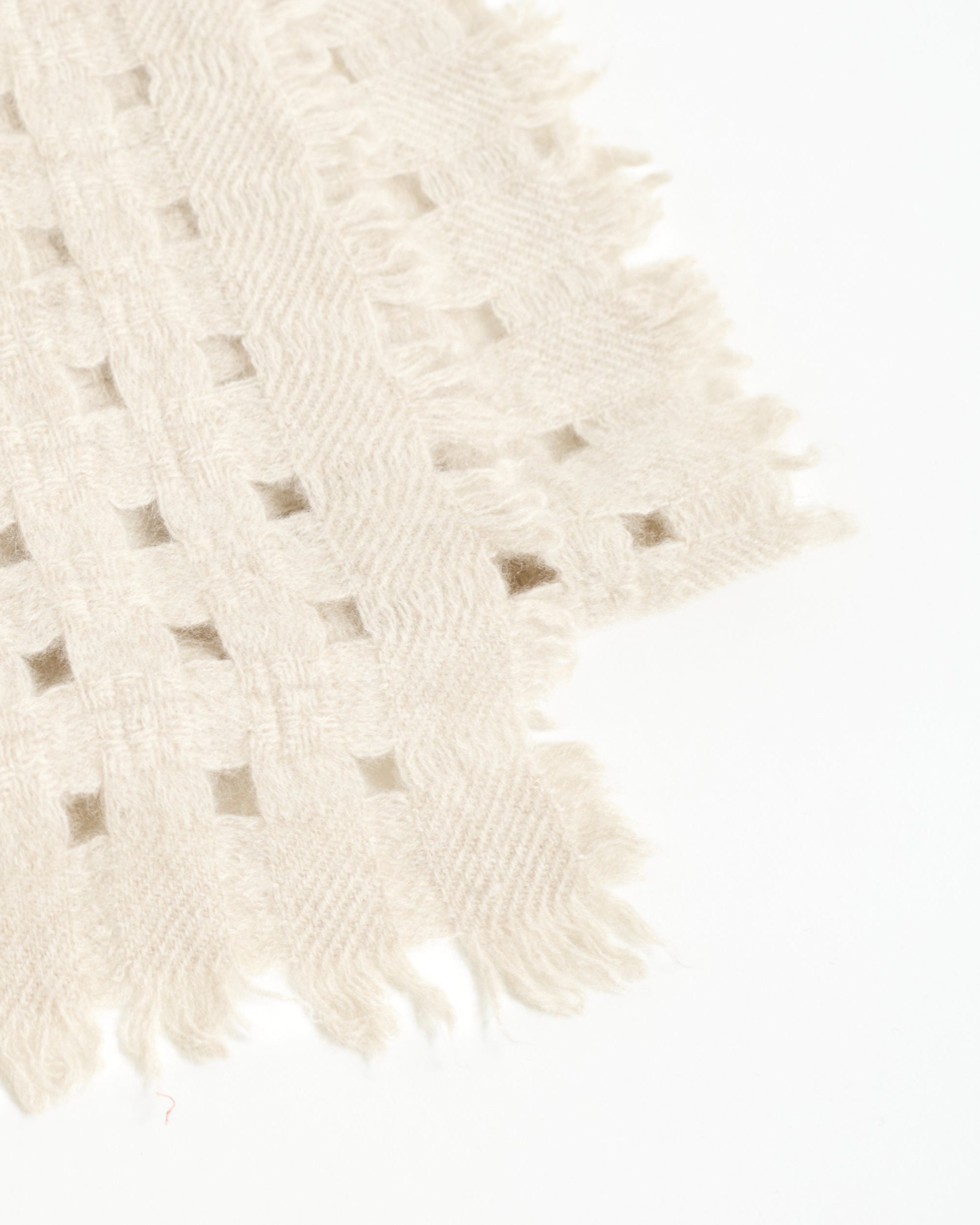 "Pixie" Eyelet Cashmere Scarf - White