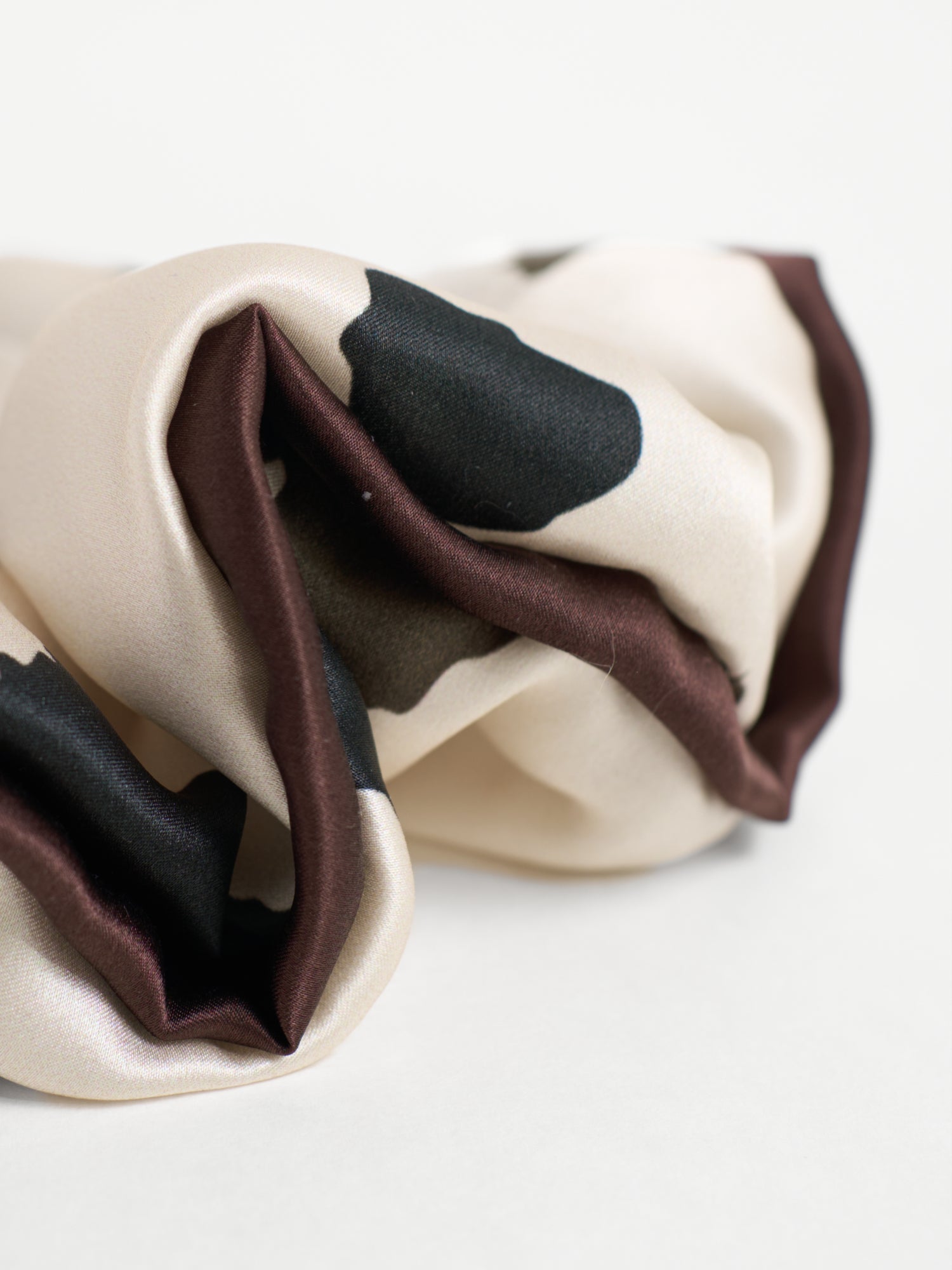 "Spot Chic" Oversized Silk Scrunchie - Cow Print