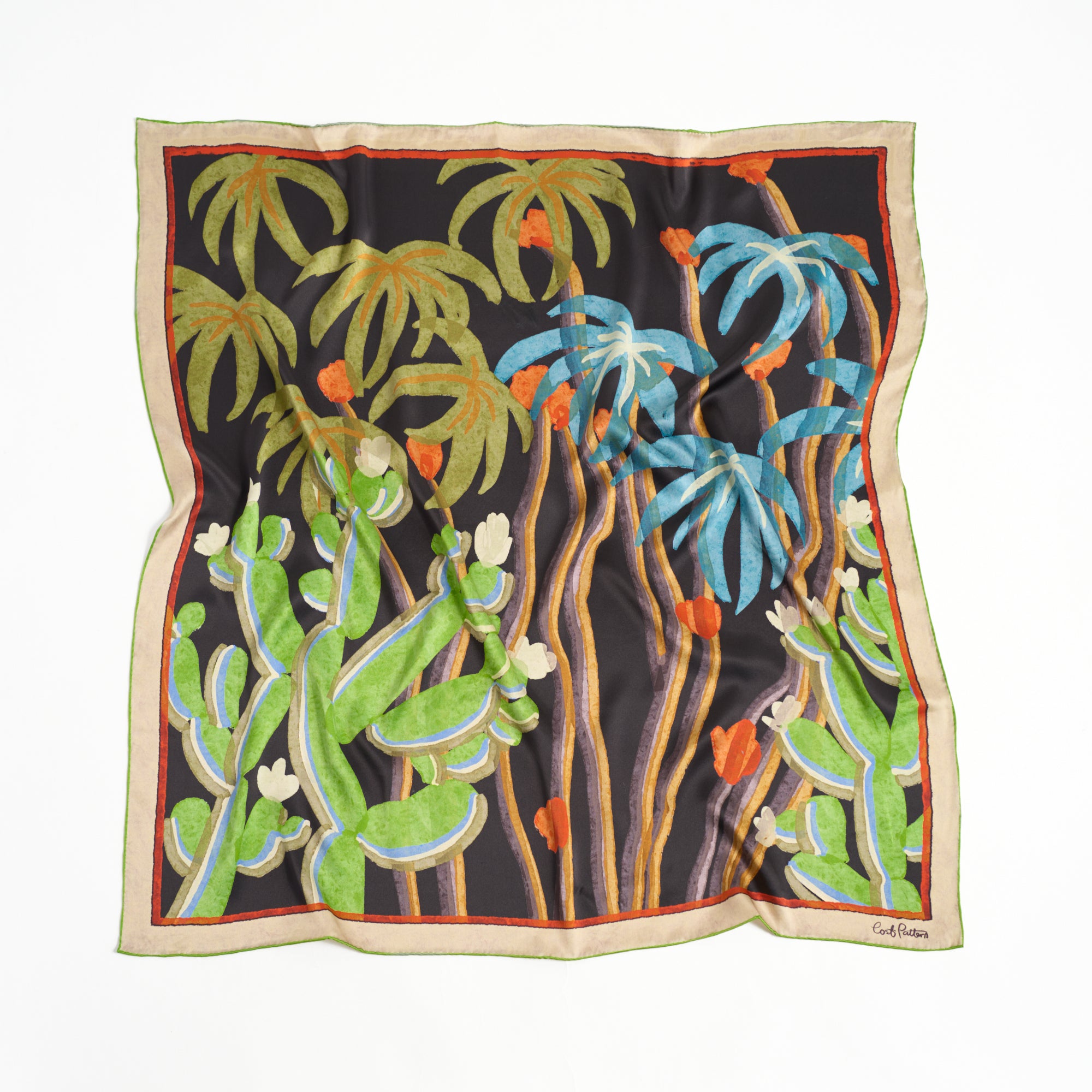 "Ethereal Mirage" Large Silk Scarf - Dark Brown