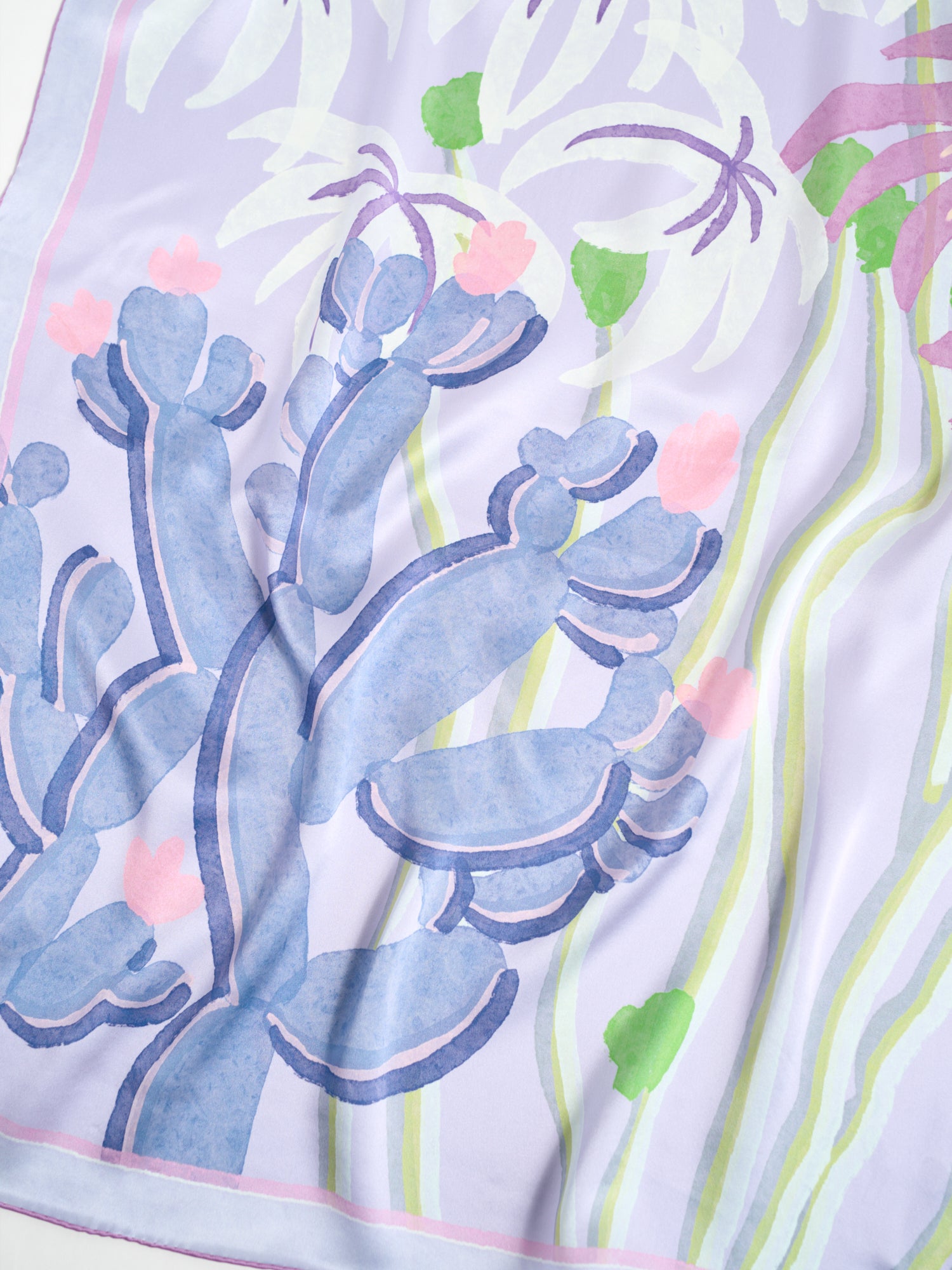 "Ethereal Mirage" Silk Large Scarf - Lilac