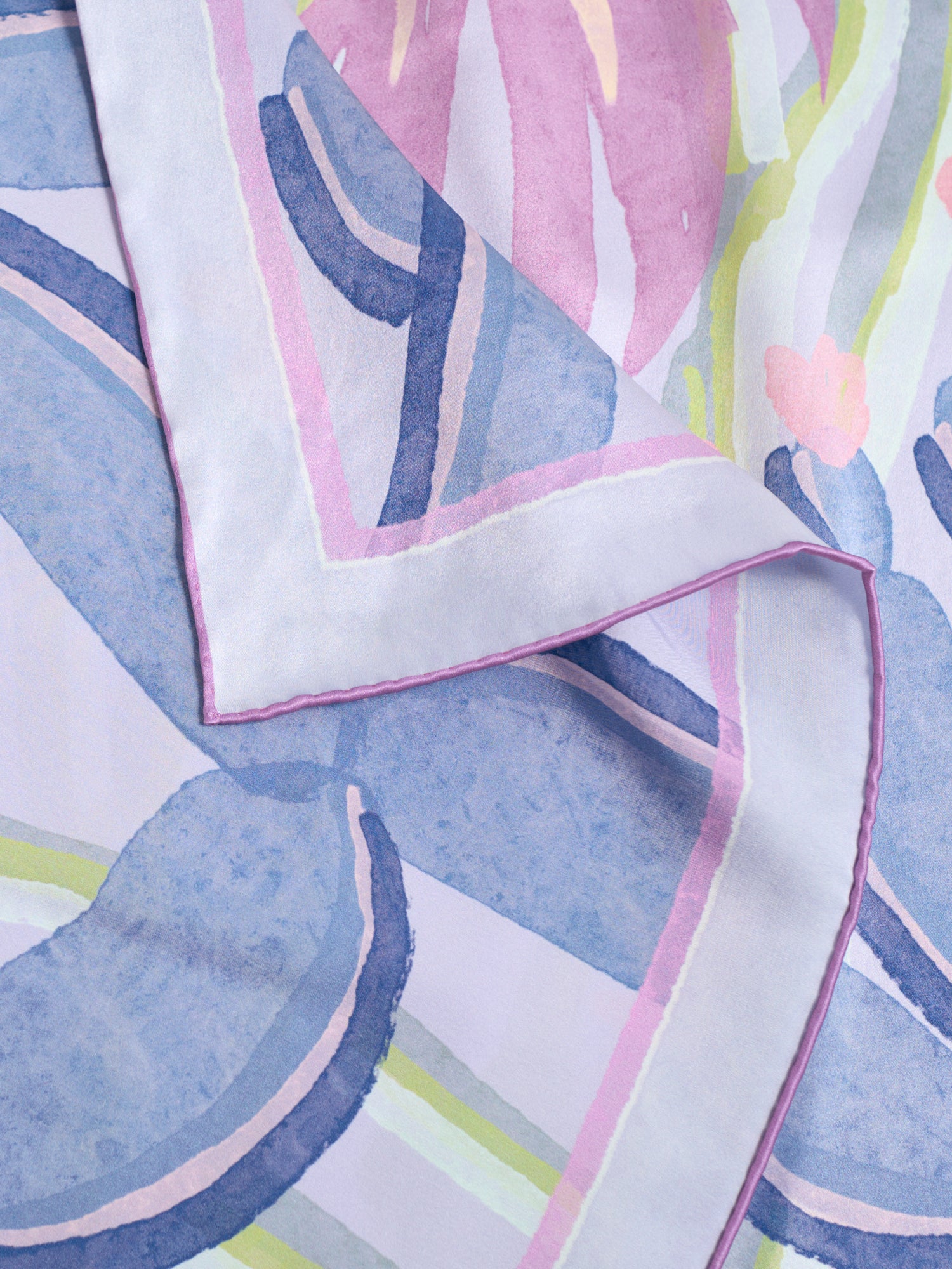"Ethereal Mirage" Silk Large Scarf - Lilac