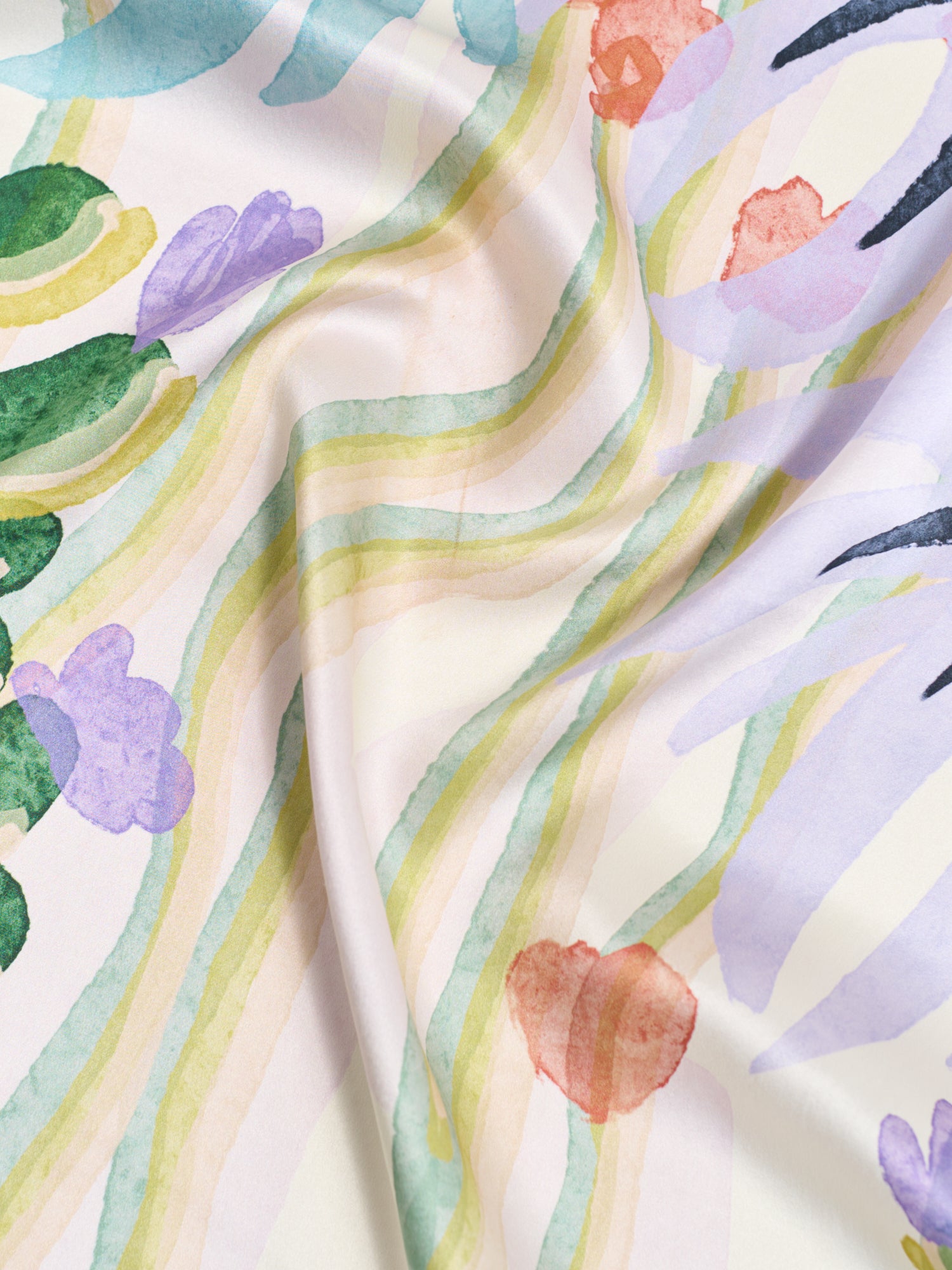 "Ethereal Mirage" Large Silk Scarf - Pastel