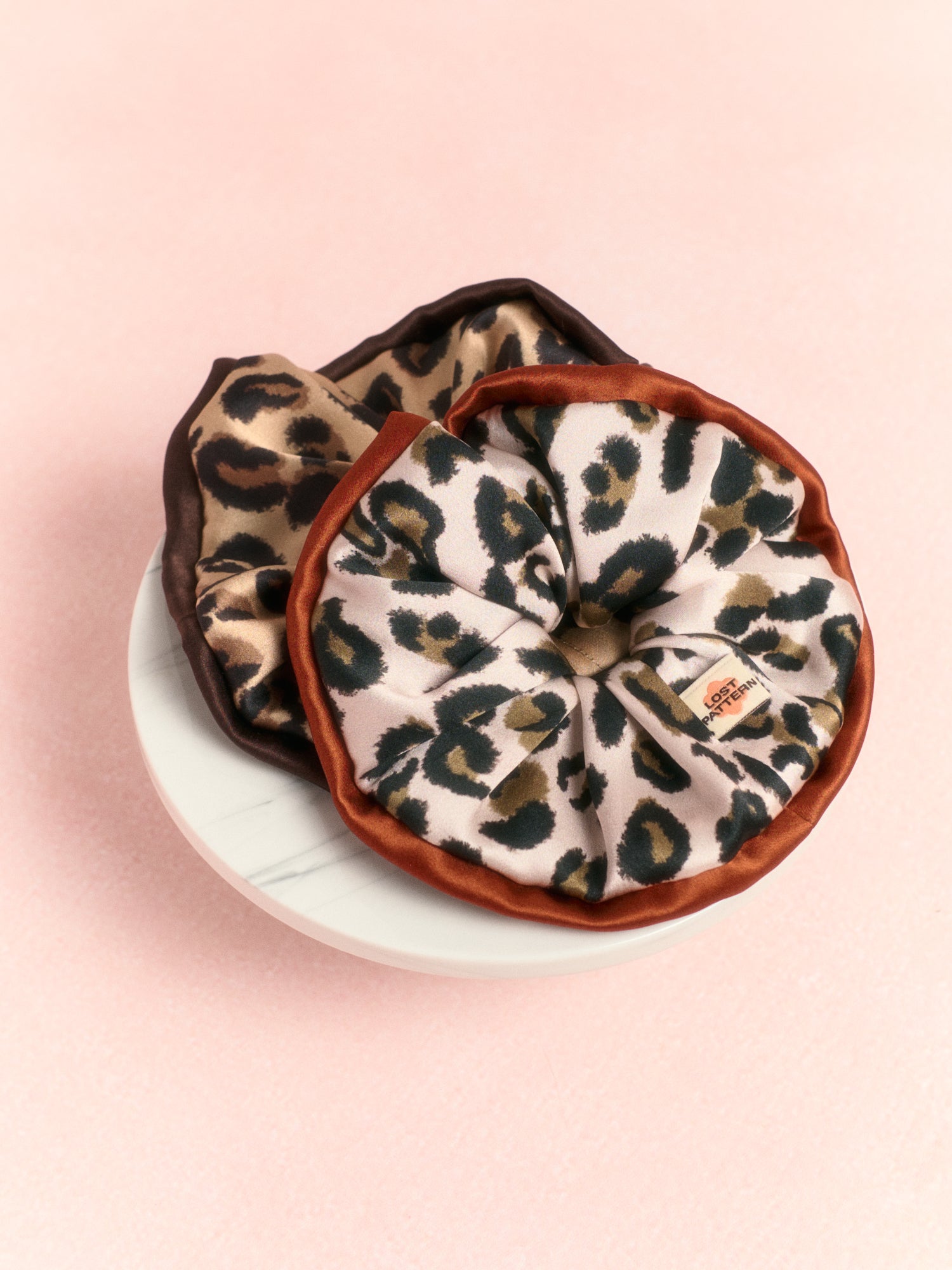 "Spot Chic" Oversized Silk Scrunchie - Classic Leopard