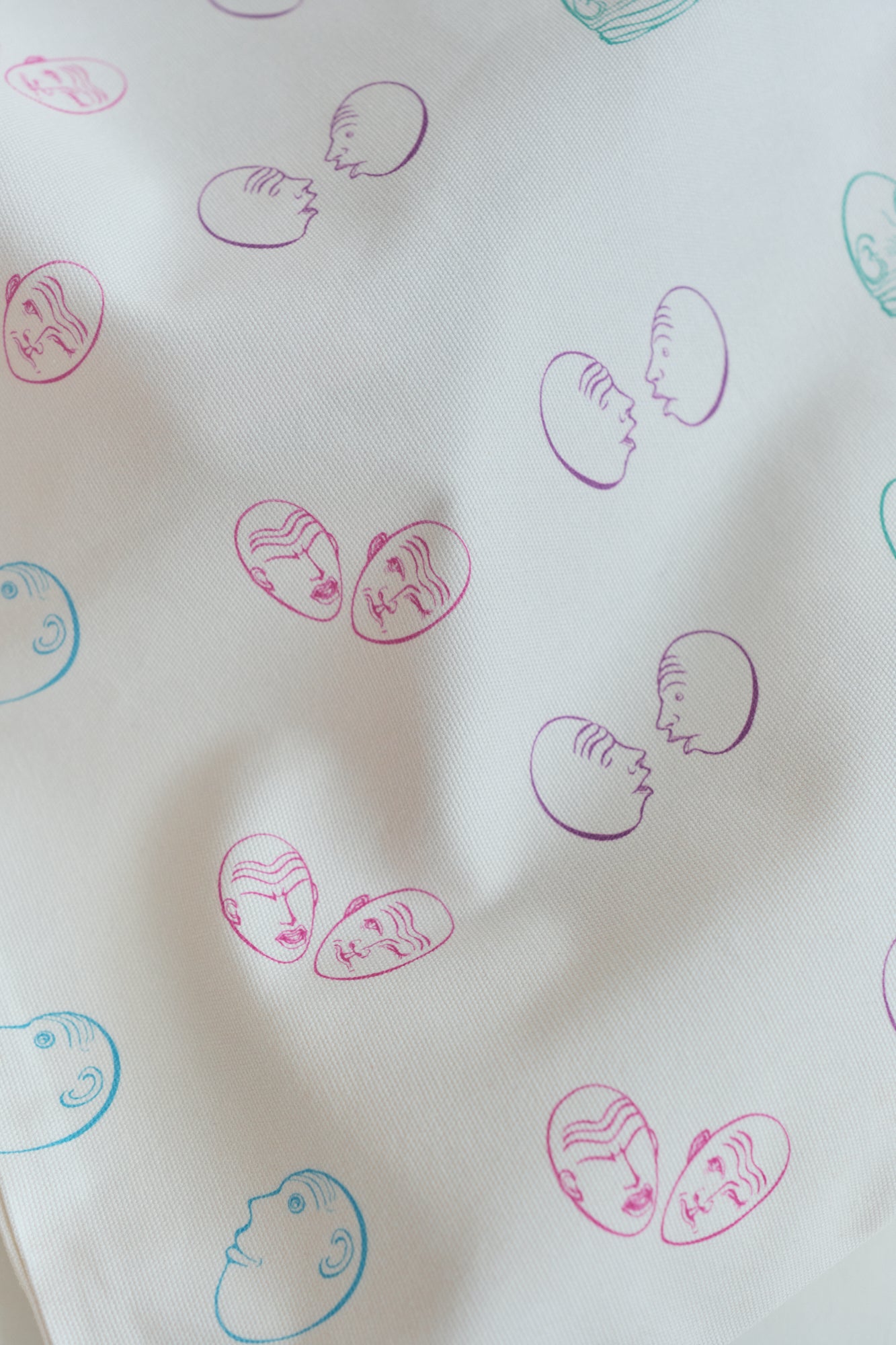 "Eggheads" Cotton Tote Bag - White - White - LOST PATTERN Tote Bag