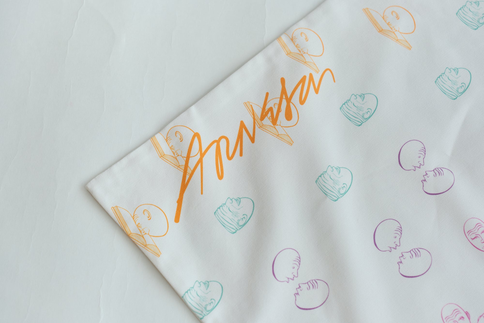 "Eggheads" Cotton Tote Bag - White - White - LOST PATTERN Tote Bag