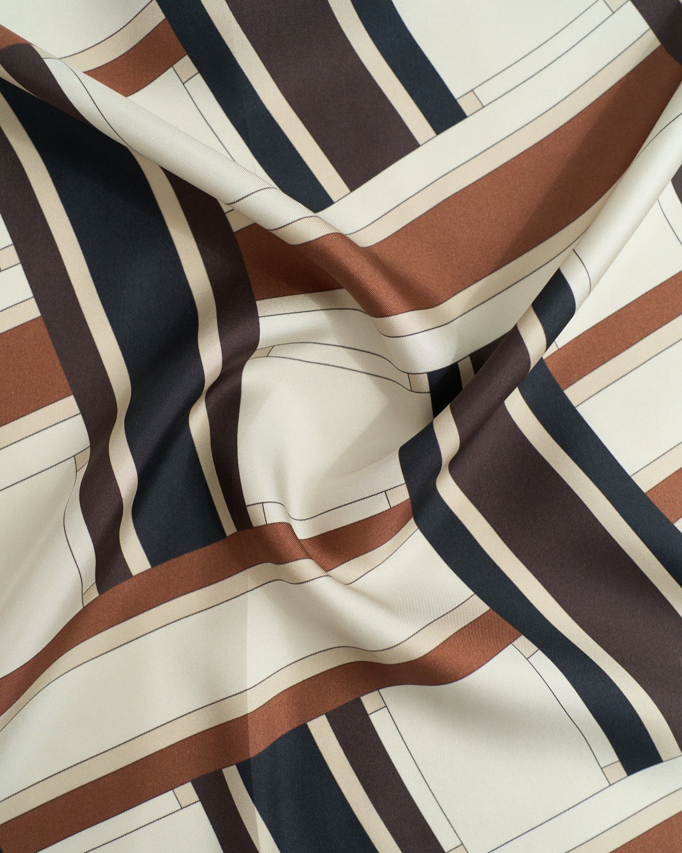 Lost Pattern x Leatherology Silk Square Scarf - Neutral - LOST PATTERN Silk Square Scarf