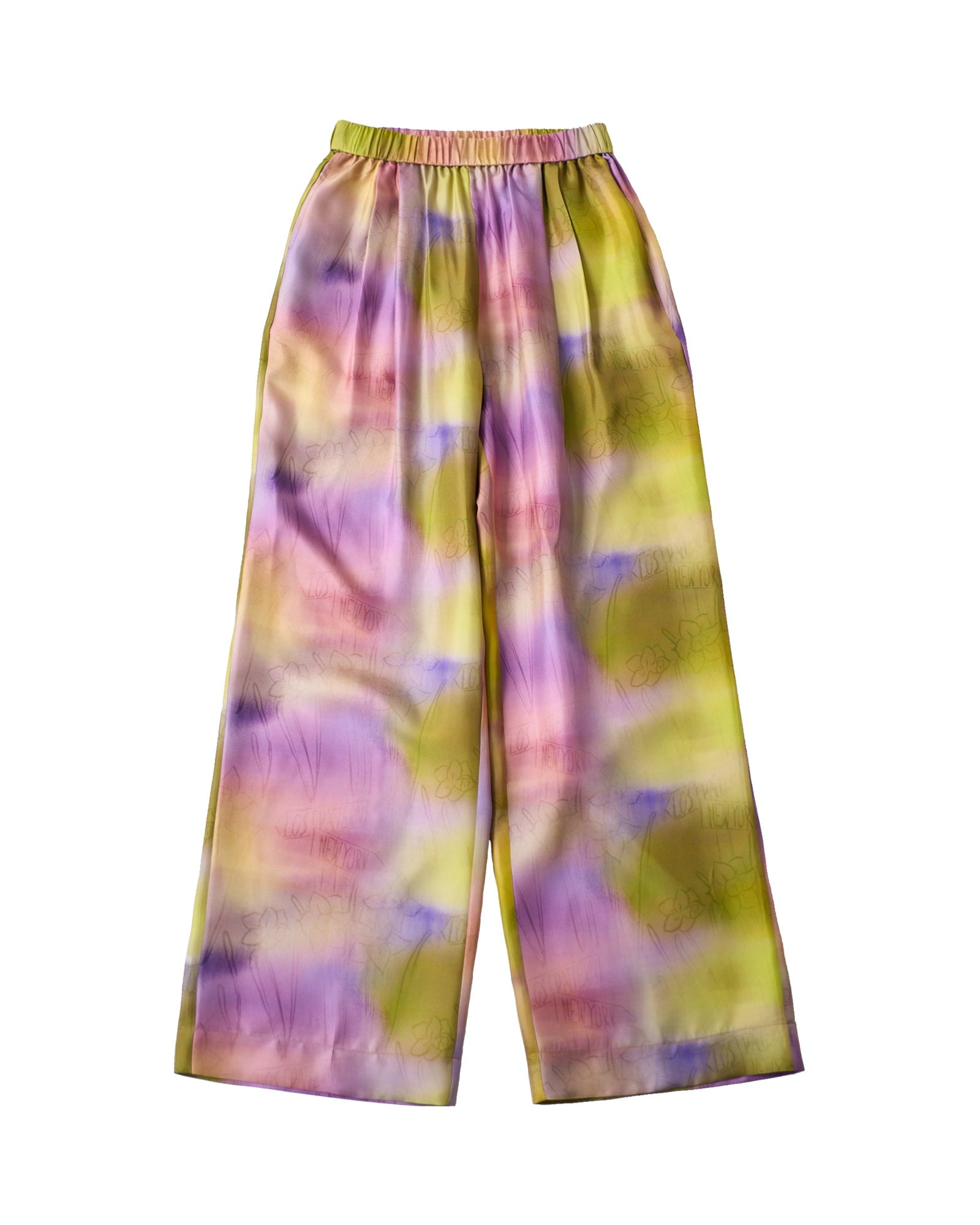 "Brooklyn" Silk Wide Leg Palazzo Pants - Pink - Pink / XS - LOST PATTERN Pants