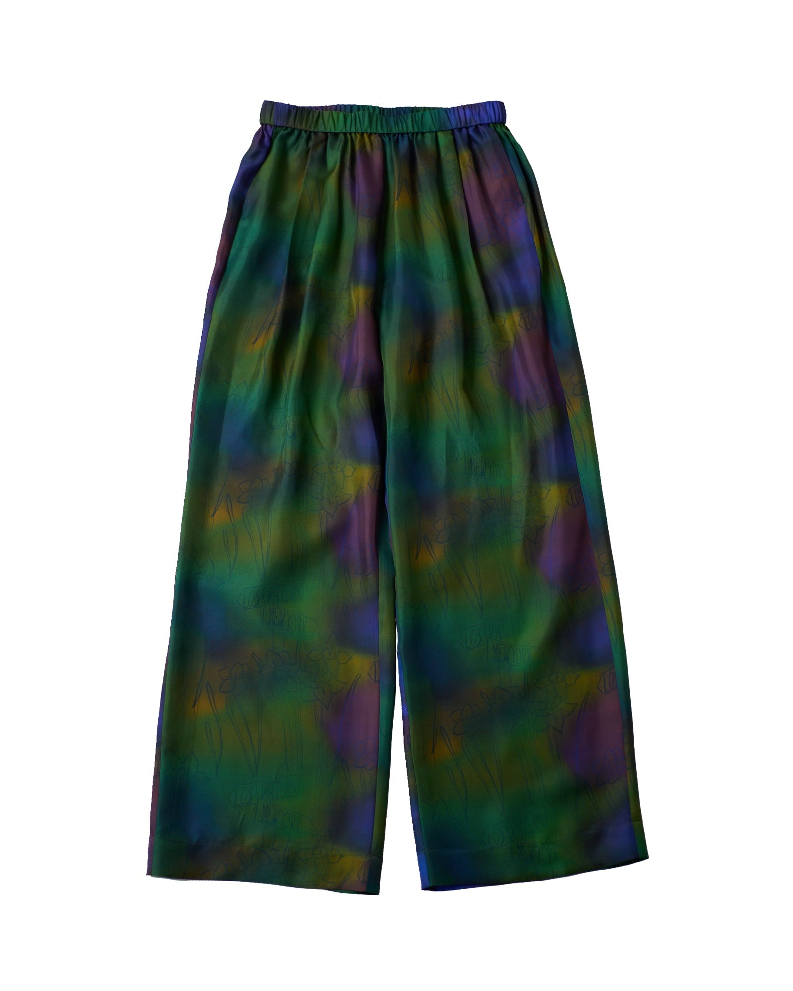 "Brooklyn" Silk Wide Leg Palazzo Pants - Green - Green / XS - LOST PATTERN Pants