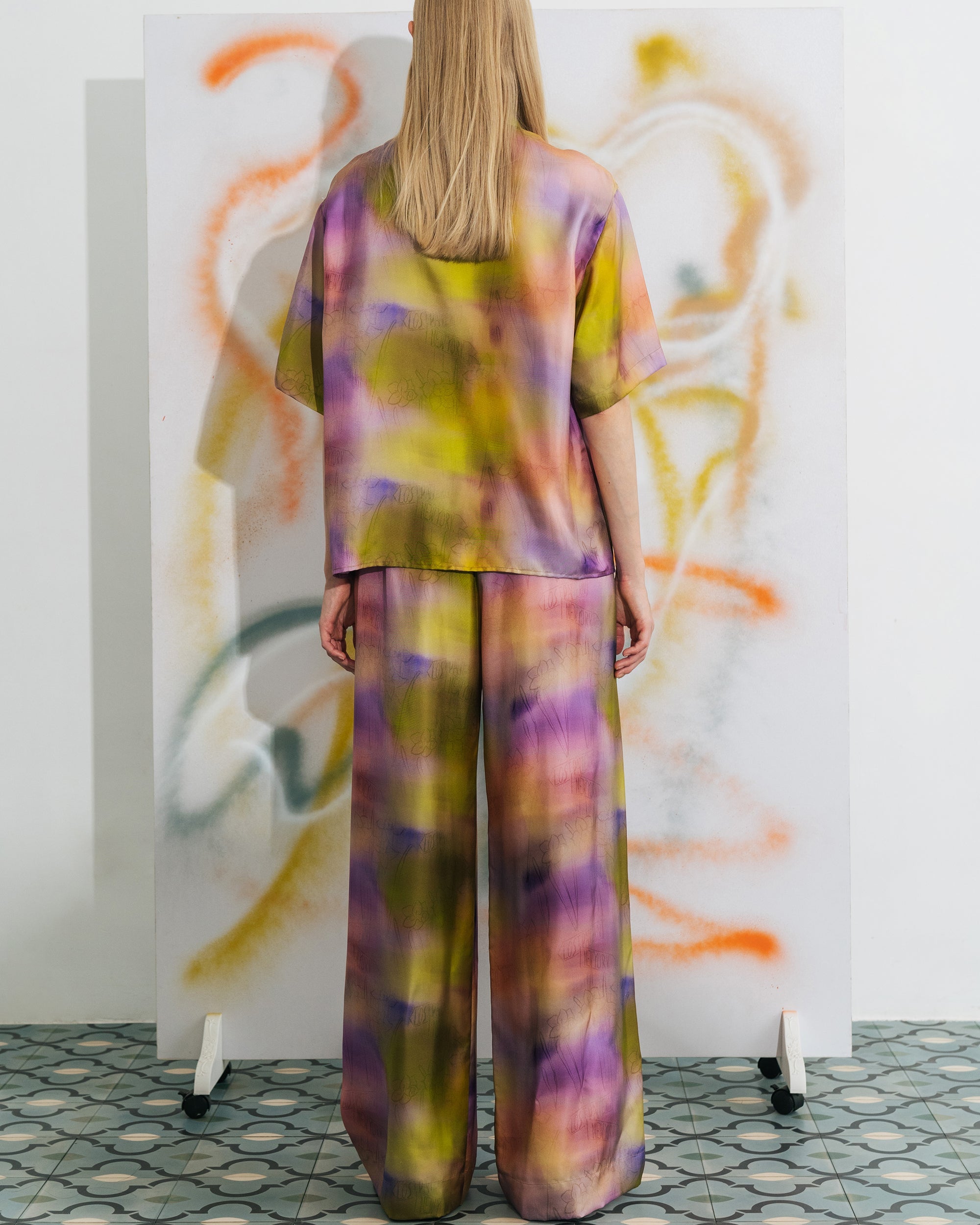 "Brooklyn" Silk Wide Leg Palazzo Pants - Pink - Pink / XS - LOST PATTERN Pants