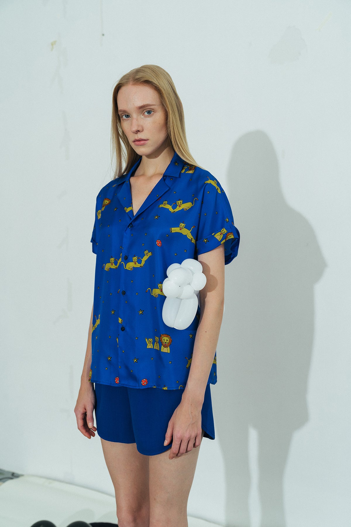 Shantall Lacayo x Lost Pattern Silk Shirt - Electric Blue - LOST PATTERN Shirt