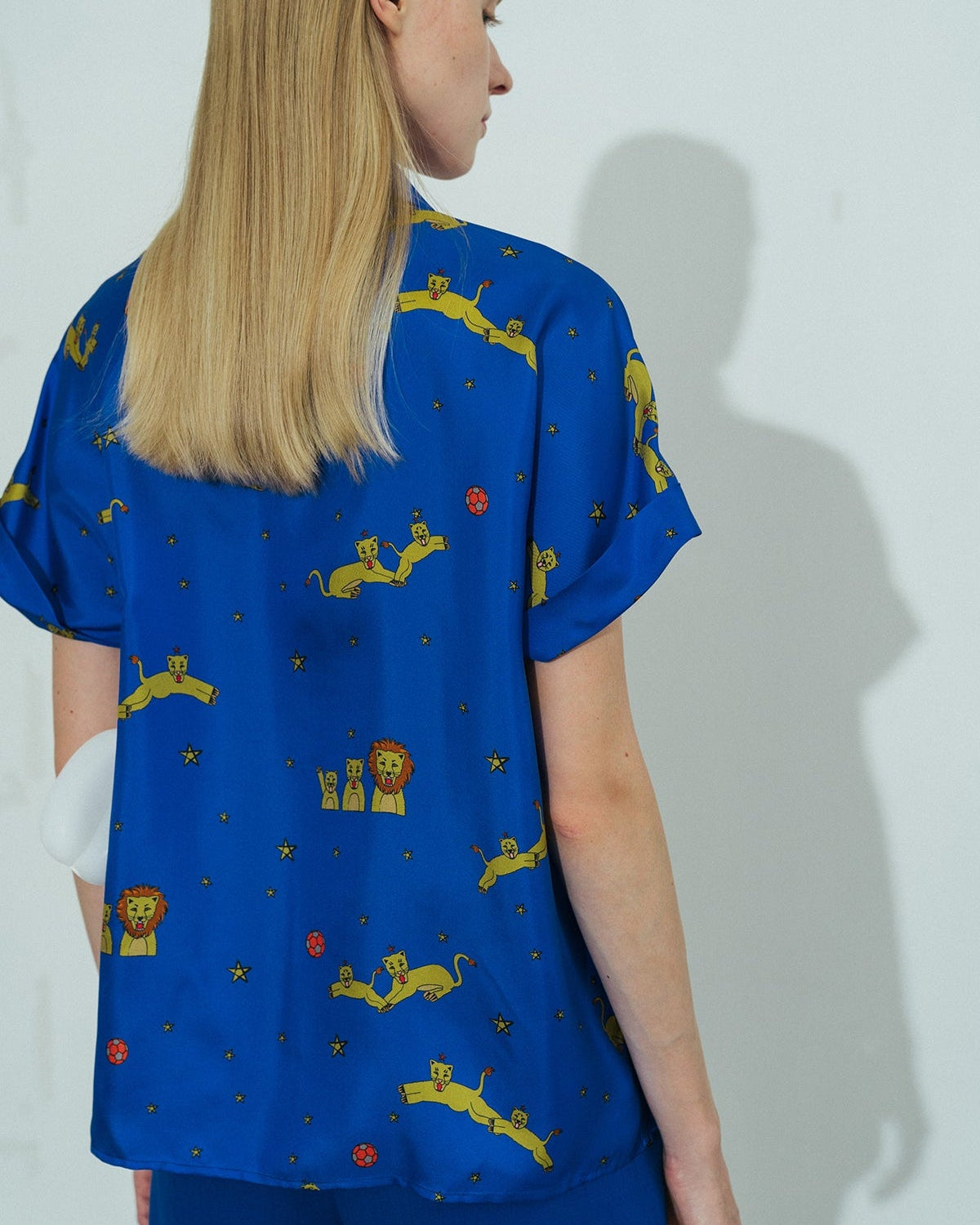 Shantall Lacayo x Lost Pattern Silk Shirt - Electric Blue - LOST PATTERN Shirt