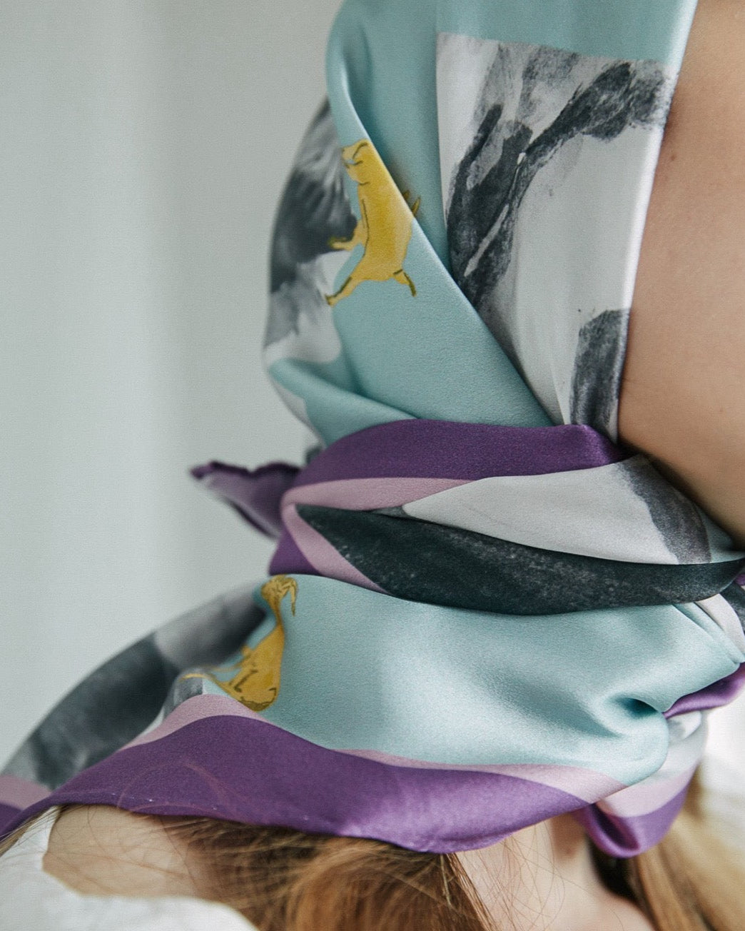 "Himalaya" Large Silk Scarf - LOST PATTERN Silk Square Scarf