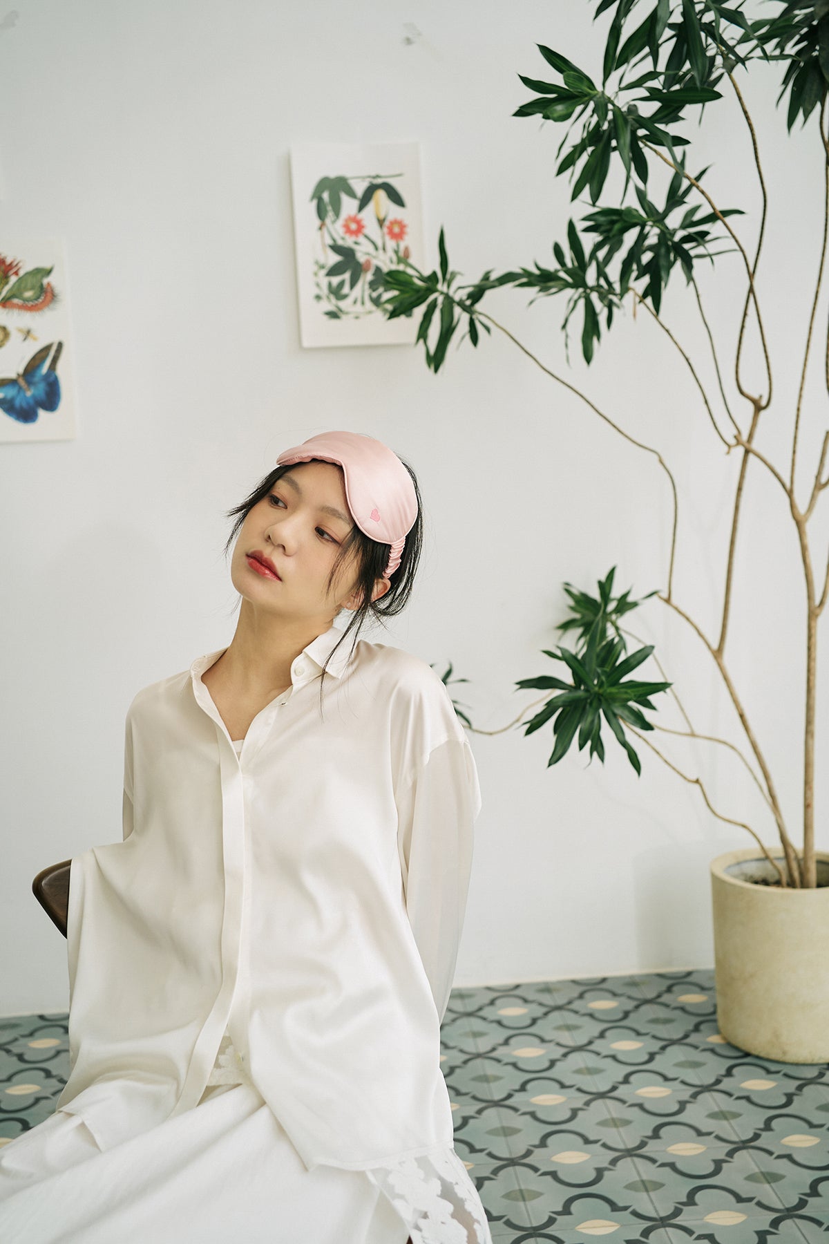"Love Heart" Silk Sleep Eye Mask - Pink - LOST PATTERN Eye Masks
