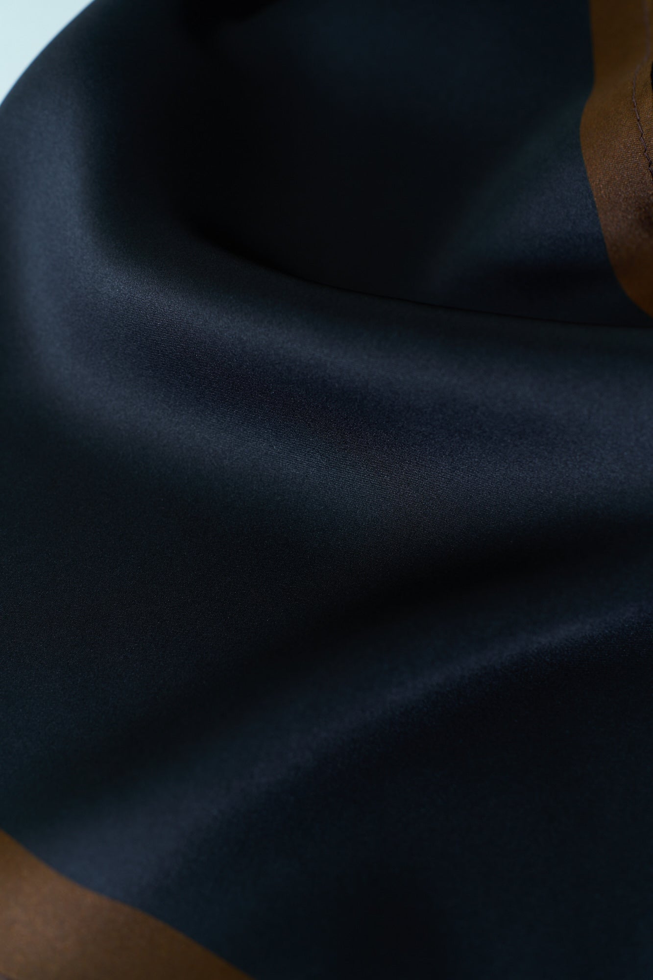 "Satin" Silk Neck Scarf - Black - LOST PATTERN Silk Bandana