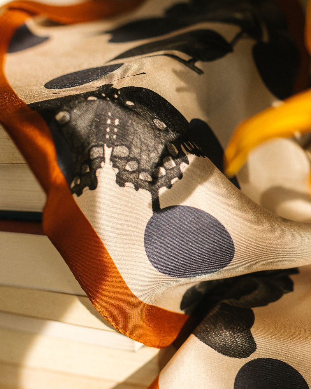 "Noir Floral" Silk Diamond Neckerchief - LOST PATTERN Silk Bandana