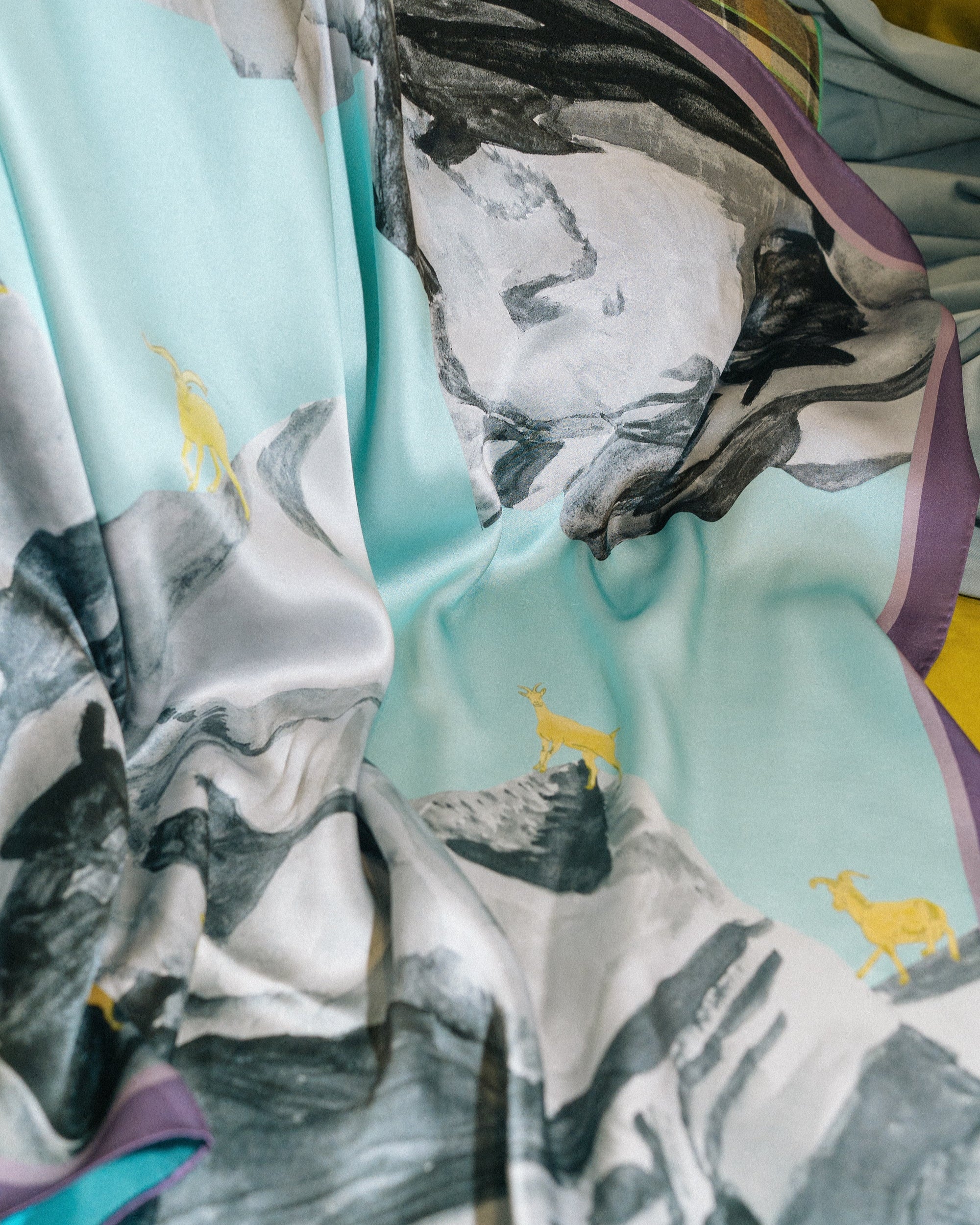 "Himalaya" Large Silk Scarf - LOST PATTERN Silk Square Scarf