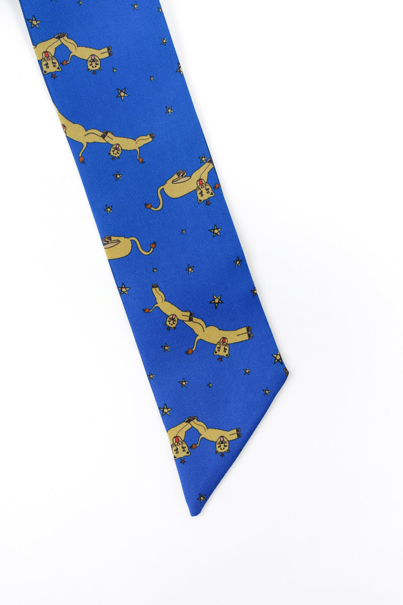 "Journey" Silk Twill Skinny Scarf by SHANTALL LACAYO - Electric Blue - LOST PATTERN Silk Skinny Scarf