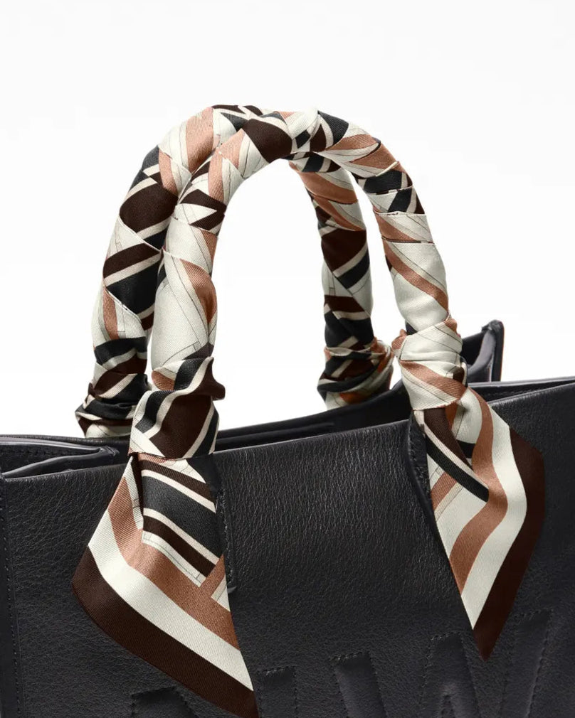 Lost Pattern x Leatherology Silk Twill Skinny Scarf - Neutral - Neutral - LOST PATTERN Silk Skinny Scarf