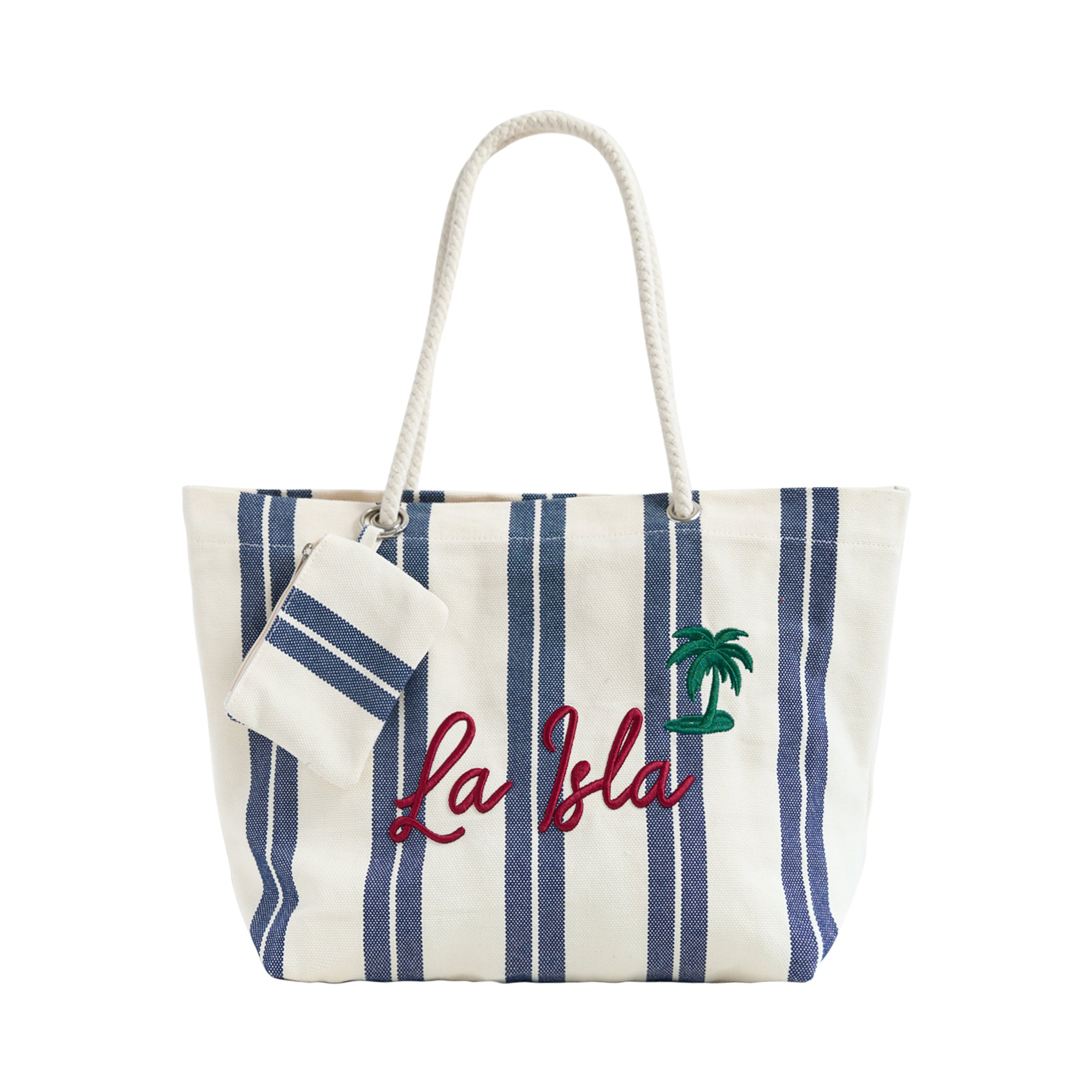 "La Isla" Large Canvas Tote Bag - Navy