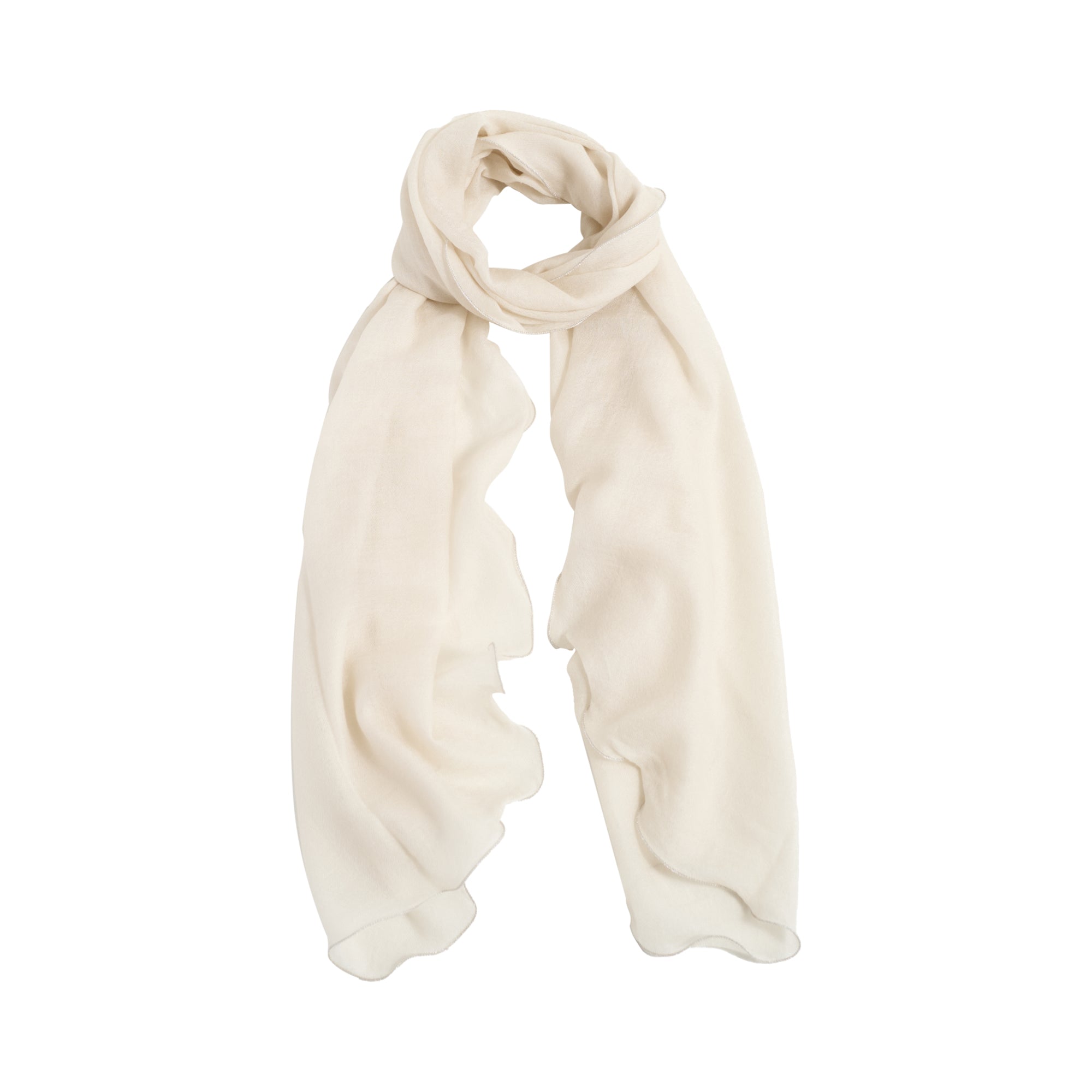 Silver Wave Cashmere Shawl - Beige