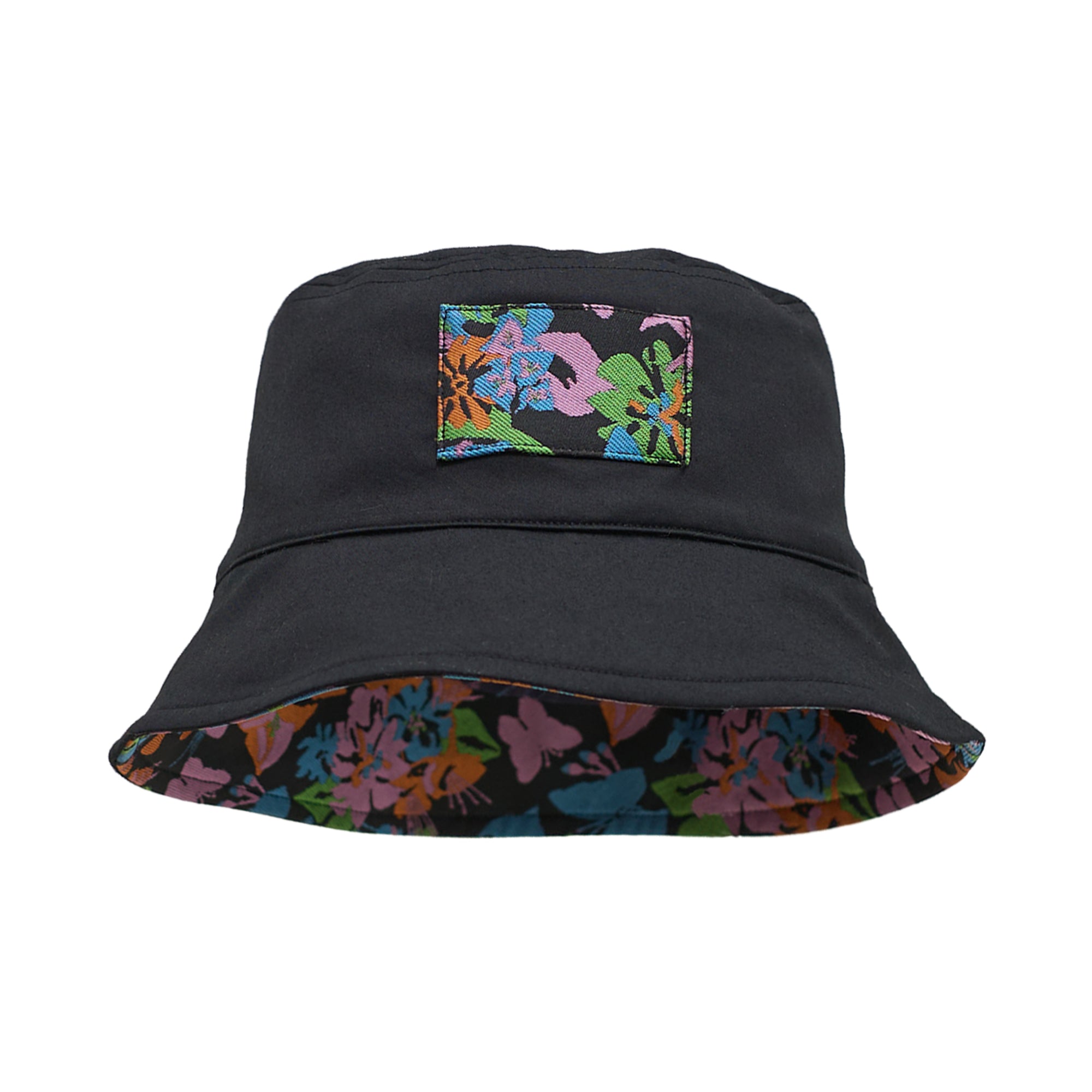 FRIDA X LOST PATTERN "Frida's Garden" Jacquard Reversible Bucket Hat - Black - Black - LOST PATTERN Hats