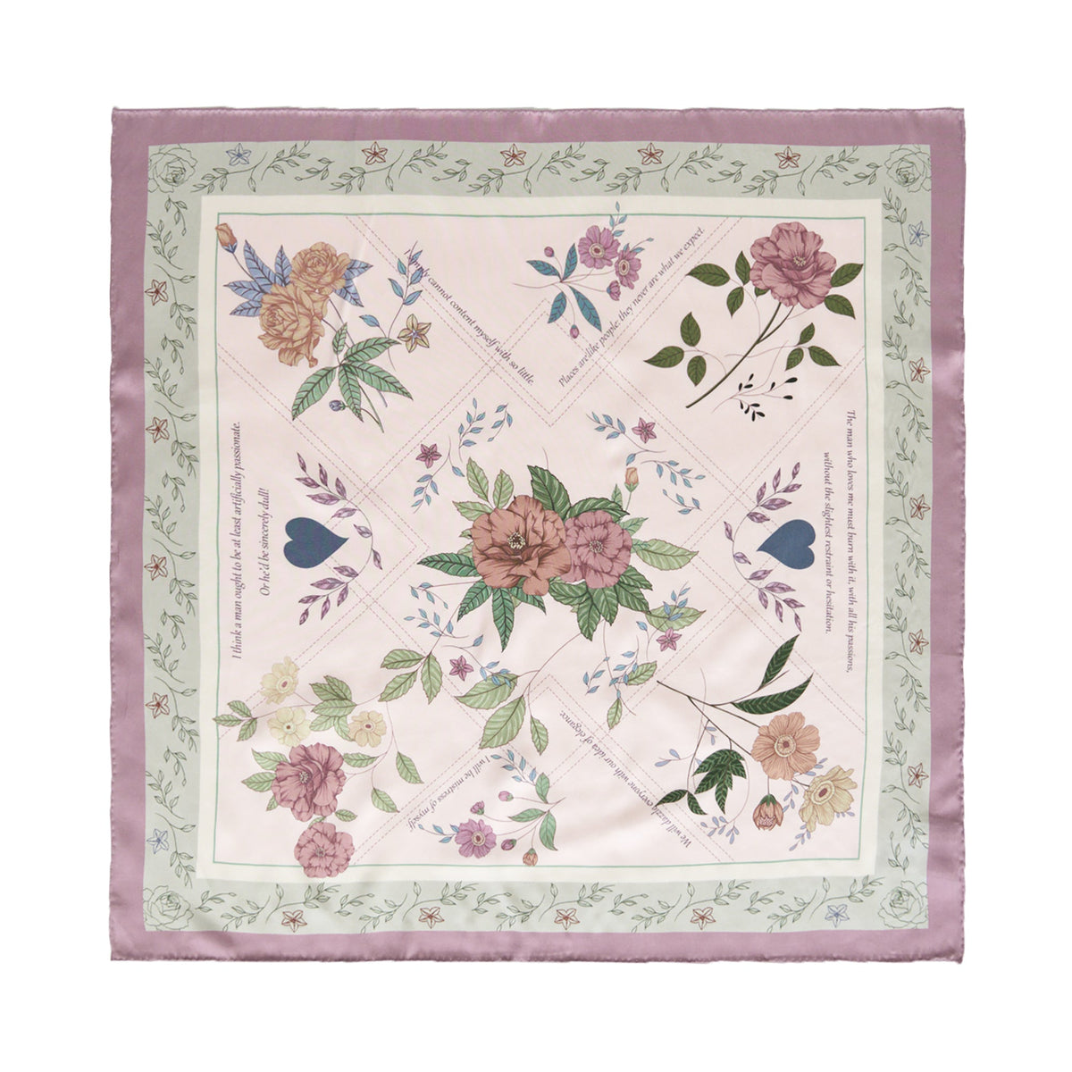 Sense and Sensibility x Lost Pattern Silk Scarf - Oatmeal