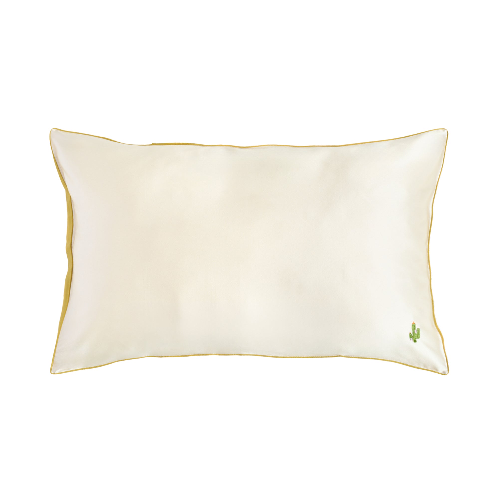 "Cactus" Silk Pillowcase - Beige
