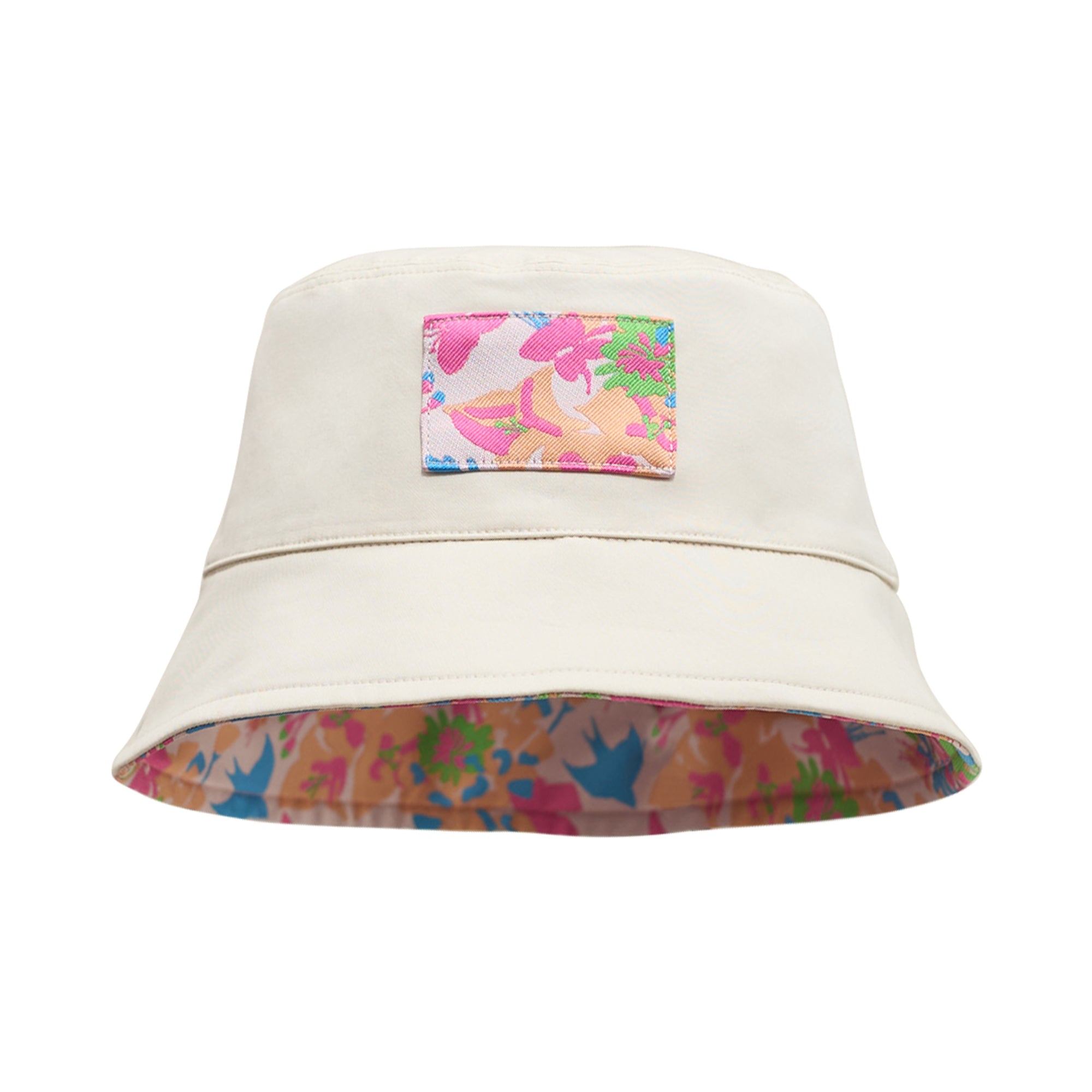 FRIDA X LOST PATTERN "Frida's Garden" Jacquard Reversible Bucket Hat - White - White - LOST PATTERN Hats