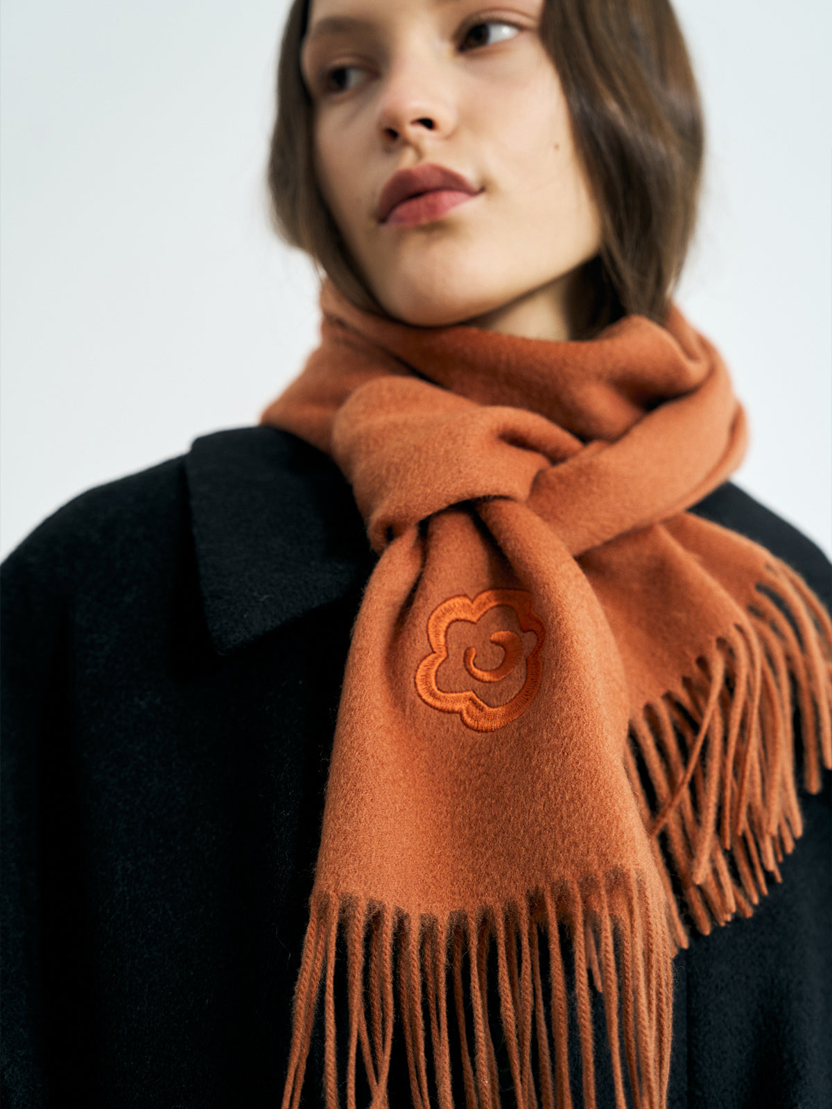 "Lost in Warmth" Classic Cashmere Scarf - Caramel - LOST PATTERN Cashmere