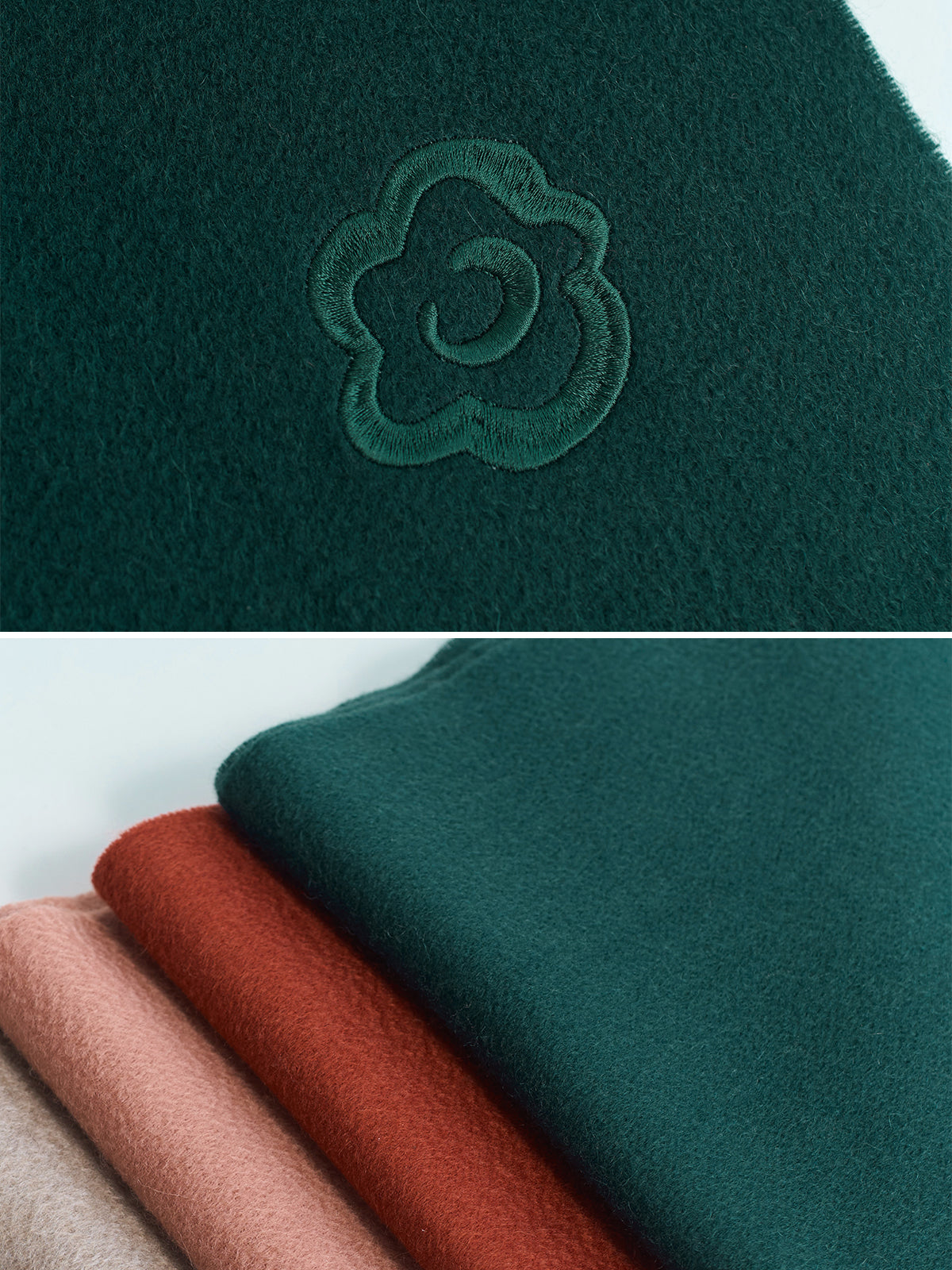 "Lost in Warmth" Classic Cashmere Scarf - Hunter Green - LOST PATTERN Cashmere