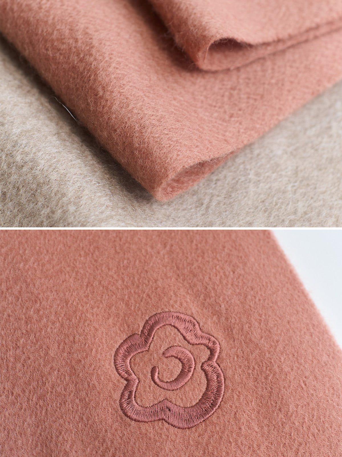 "Lost in Warmth" Classic Cashmere Scarf - Dusty Rose - LOST PATTERN Cashmere