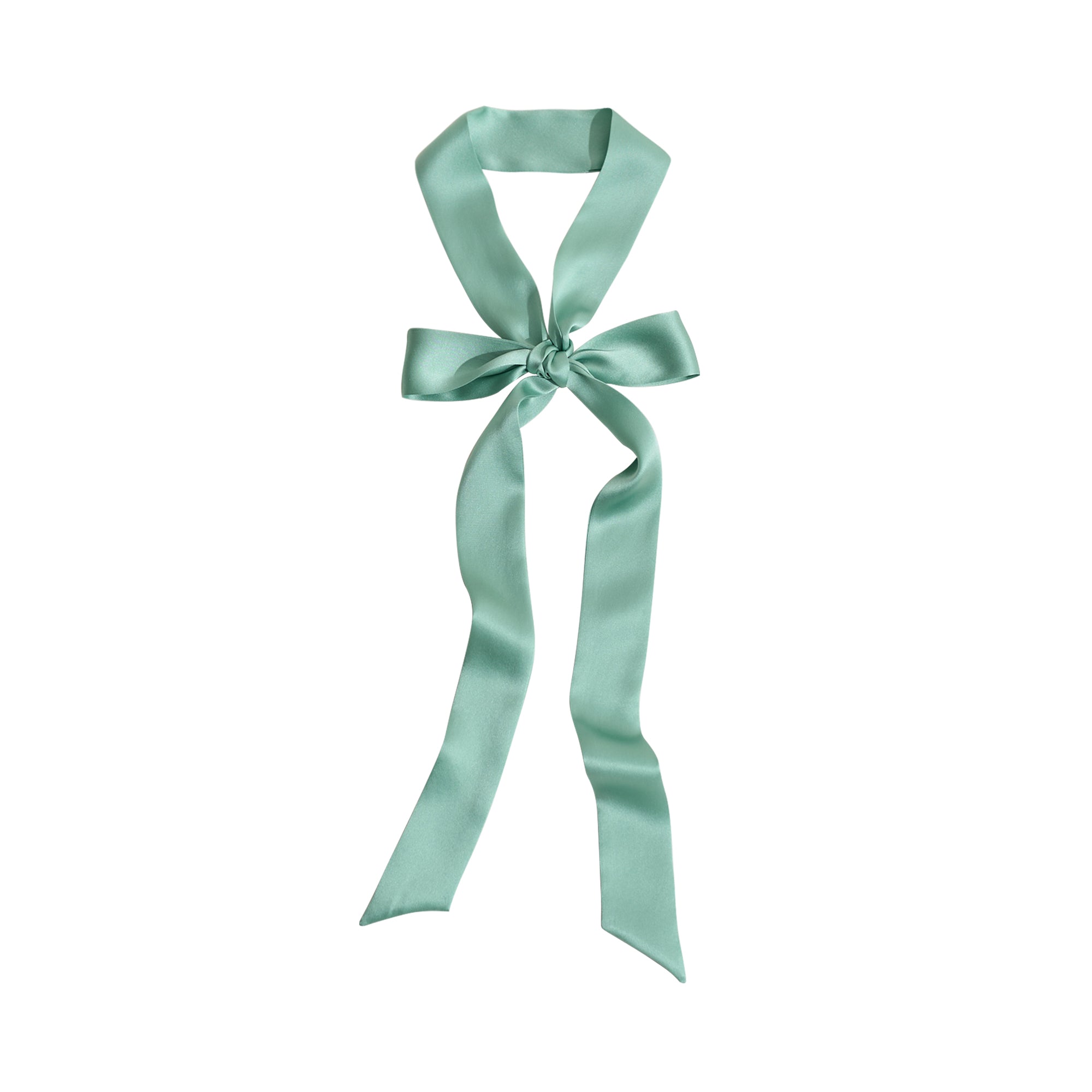 "La Collectionneuse" Silk Ribbon Scarf - Sage - Sage - LOST PATTERN Silk Skinny Scarf