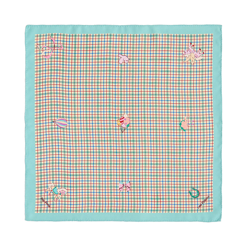 "Pop Pony" Silk Bandana - Lake Blue