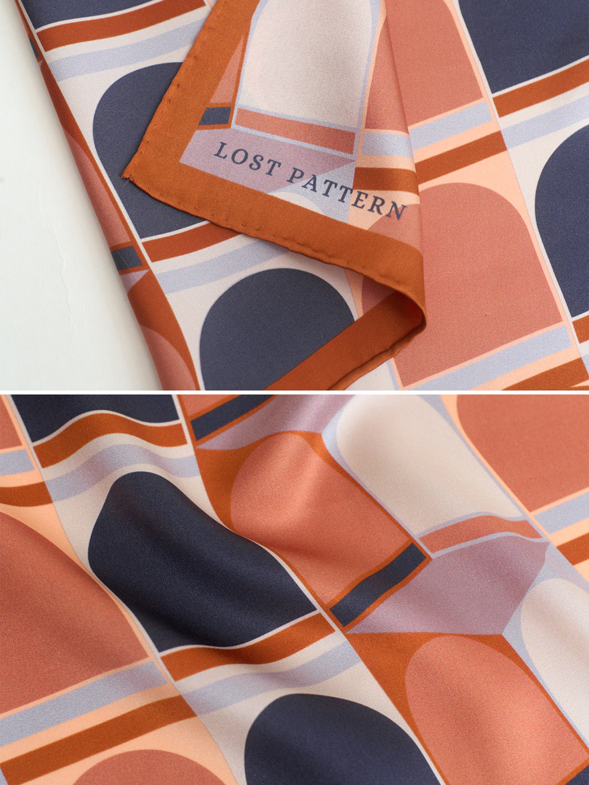 "Modular" Silk Pocket Square - Orange