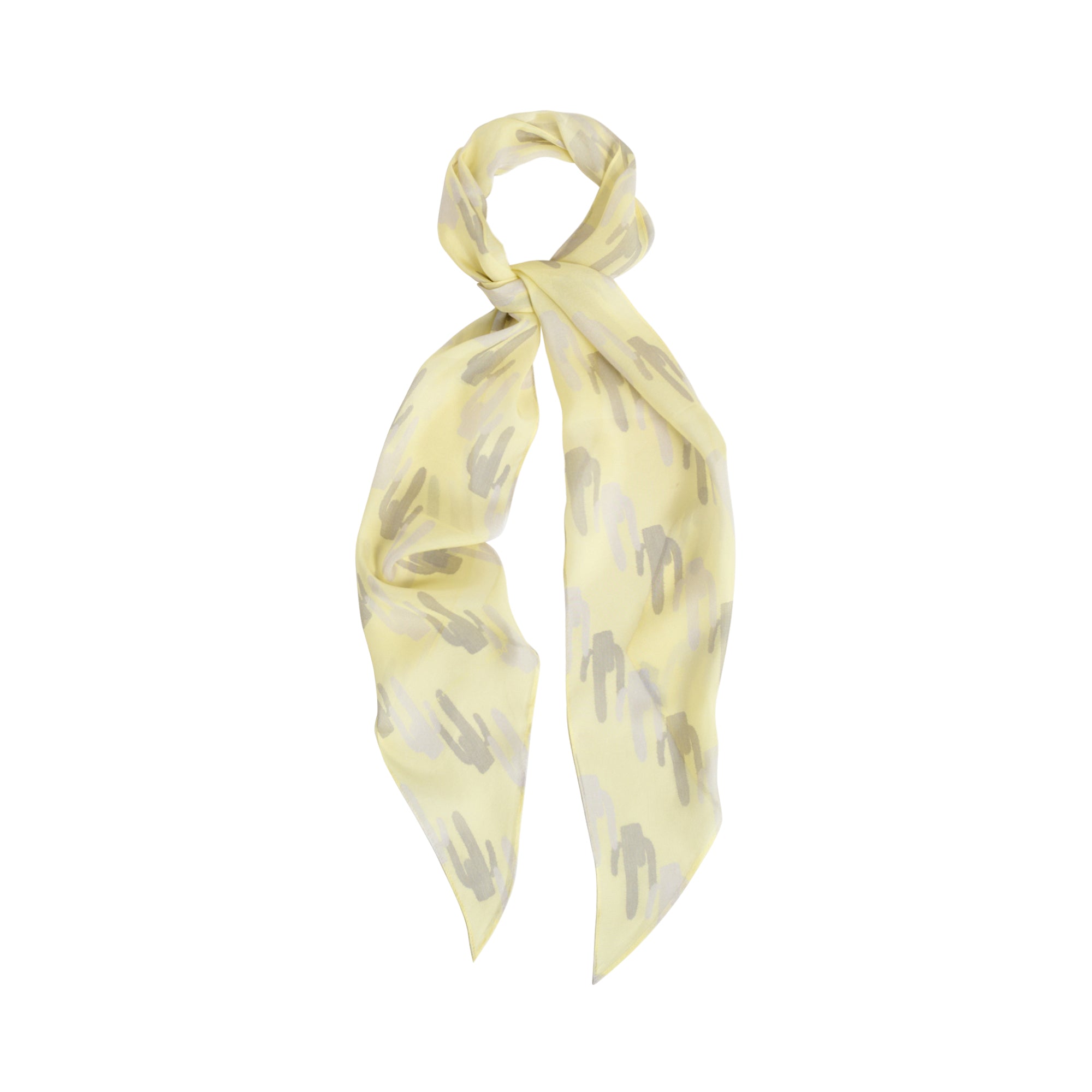 Lost Pattern x NYBG "Oasis Charms" Silk Chiffon Neck Scarf - Yellow