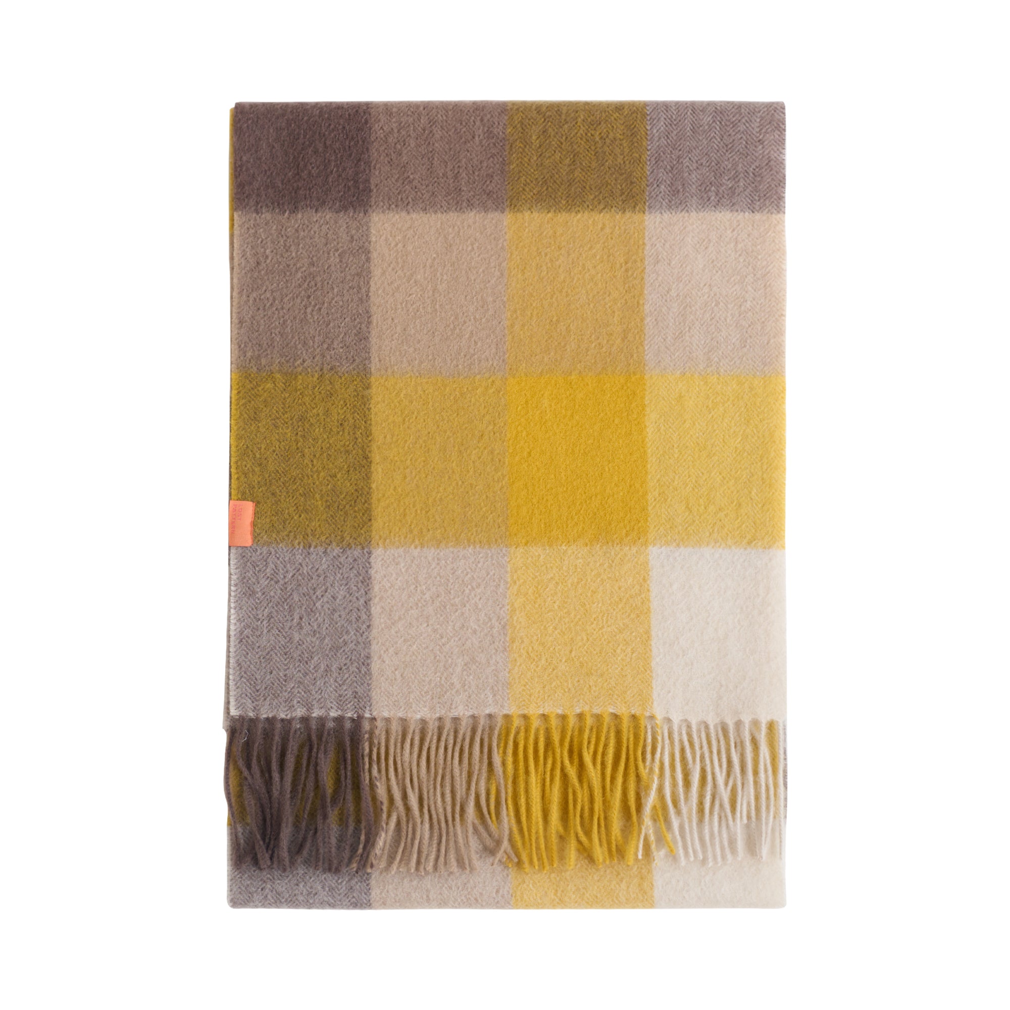 "Plaid" Cashmere Scarf - Yellow - Yellow - LOST PATTERN Cashmere