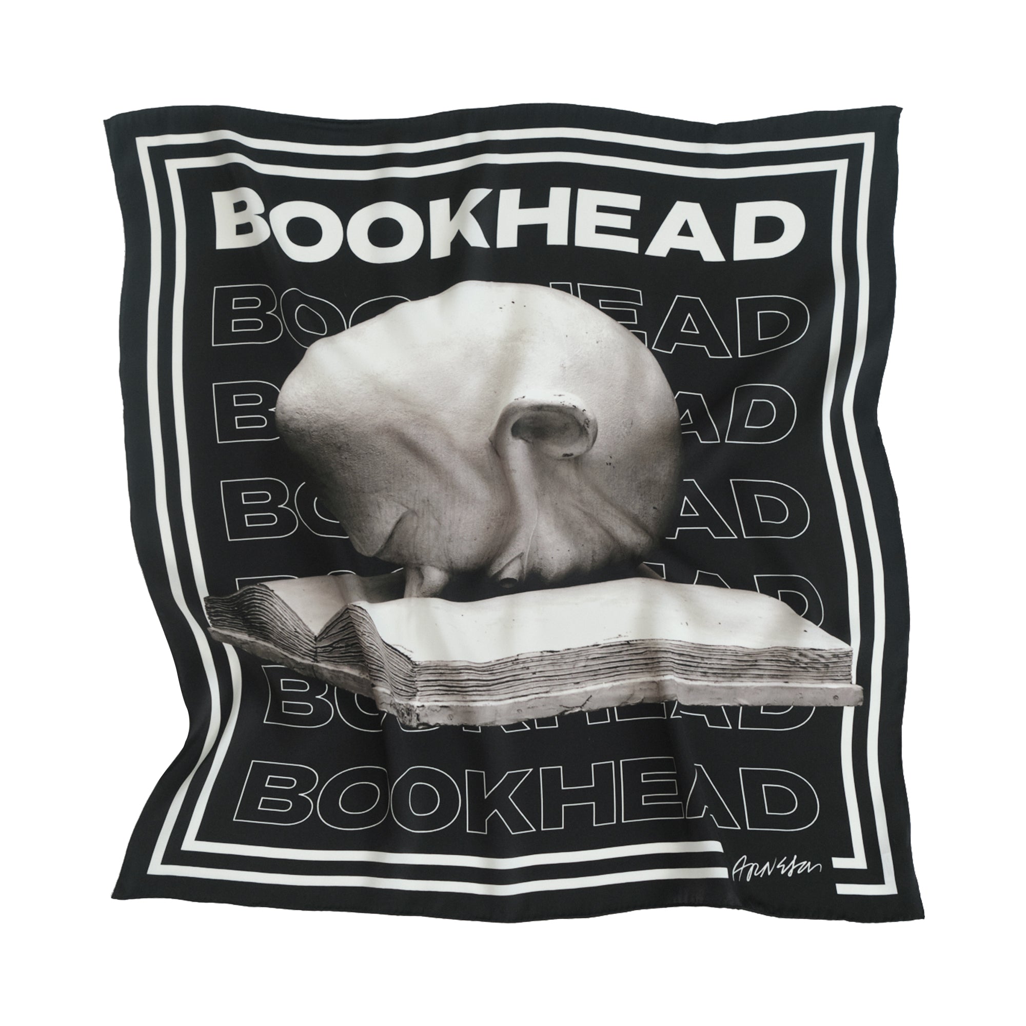 "Bookhead" Silk Scarf