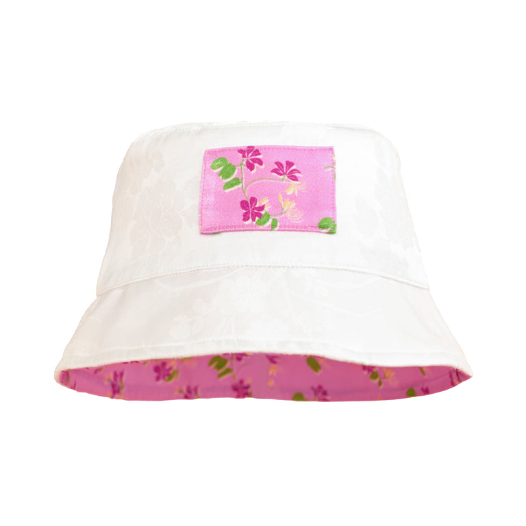 Hat Attack Floral Print Cotton Bucket Hat Pink One Size Summer Beach Reversible Hat Attack Printed Floral Bucket Hat In Pink 100% Cotton | eBay main image 3