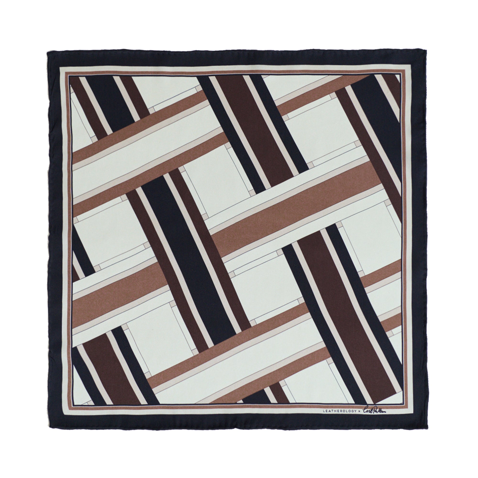 Lost Pattern x Leatherology Silk Pocket Square - Neutral - LOST PATTERN Silk Pocket Square