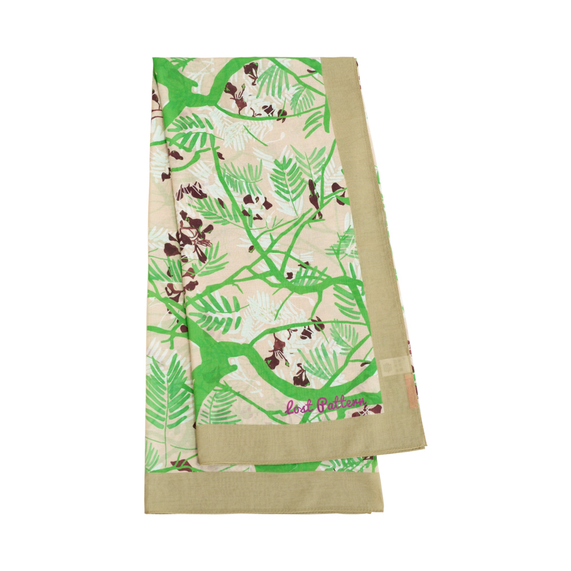 "Coco Dream" Beach Sarong Wrap  - Khaki & Green